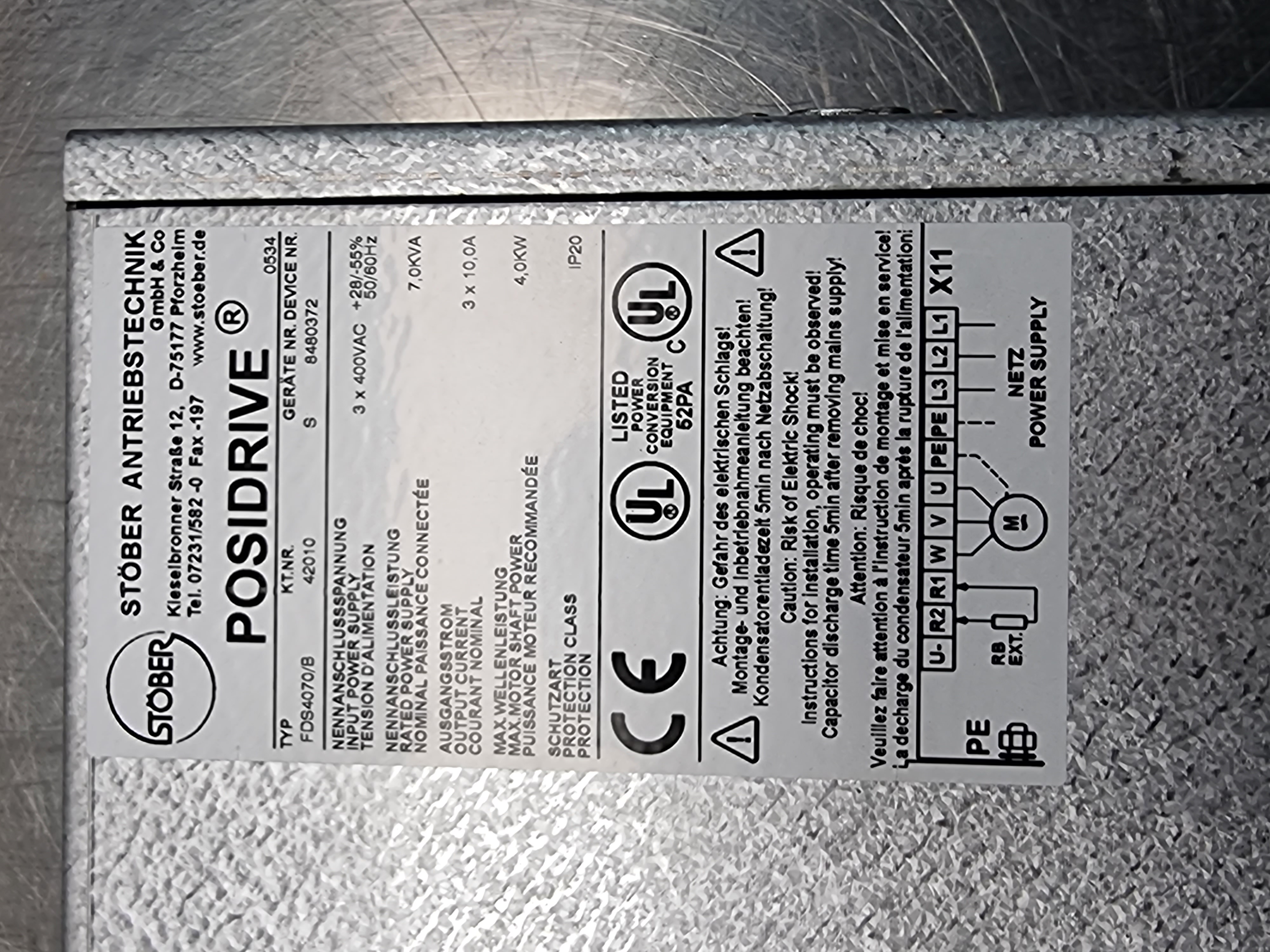 Stober Posidrive FDS4000 Series Servo Drive | FDS4070/B | 4.0 kW
