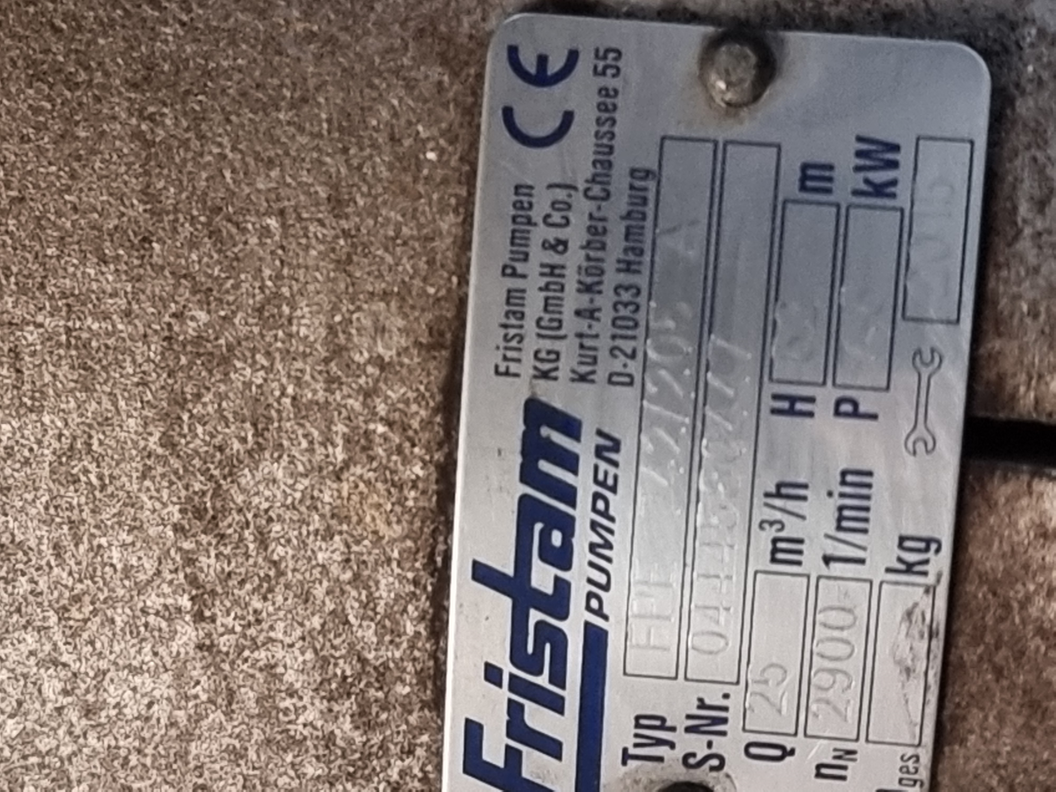 Used Fristam FP Series Hygienic Centrifugal Pump | Type: FPE 742/205 A