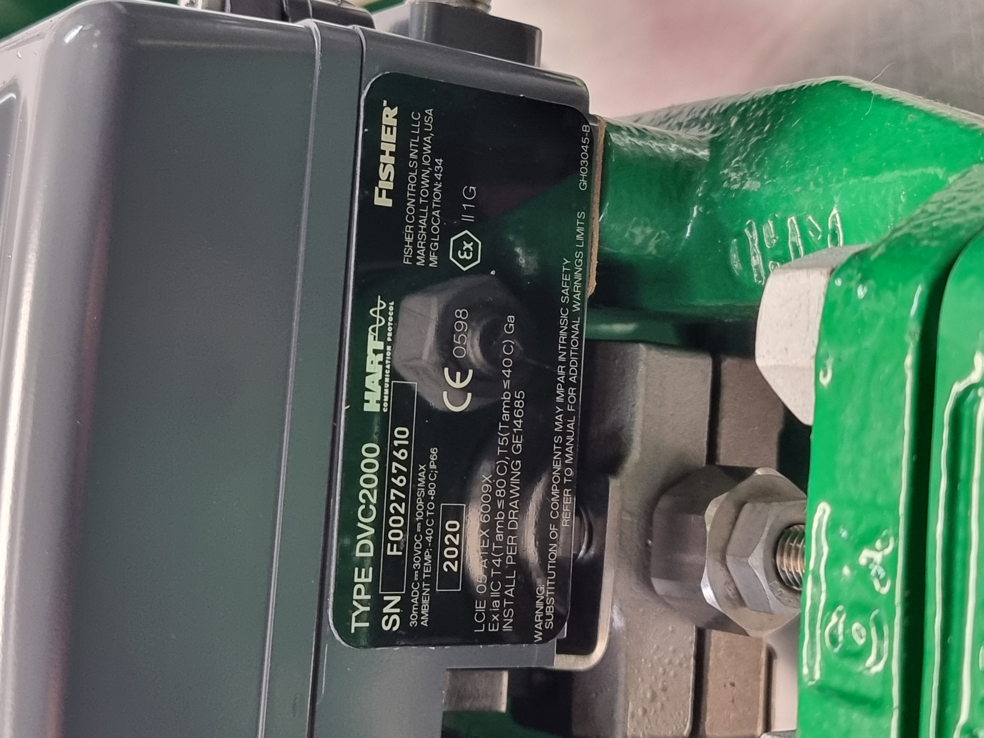 Used Fisher NPS-1-GX Control Valve 3 Way c/w Fieldvue DVC2000 Positioner