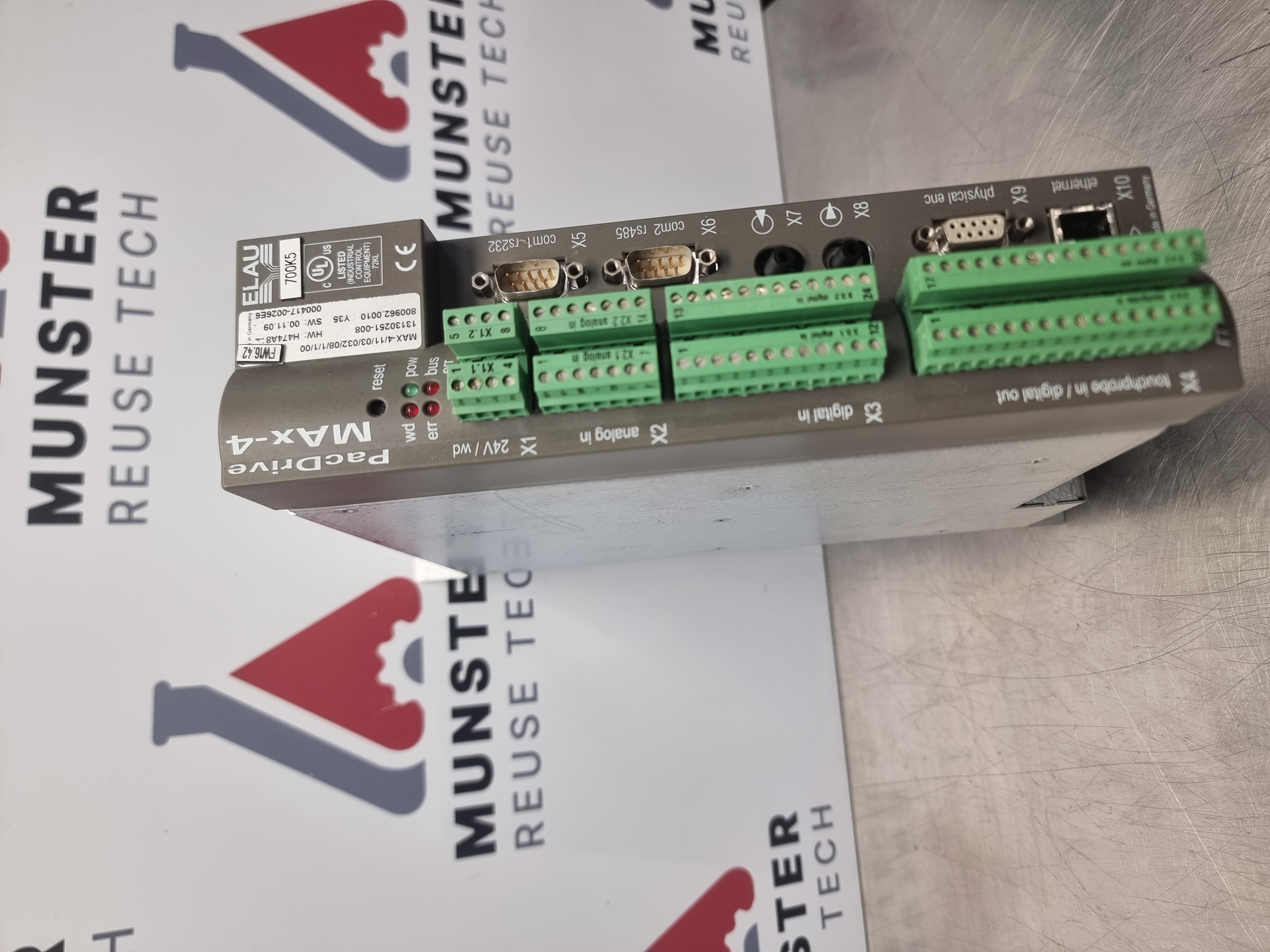 Used Elau MAX-4/11/03/016/99/1/1/00 Servo Controller | 13130255-008 | c/w OM/MAx-4 Interface Cards