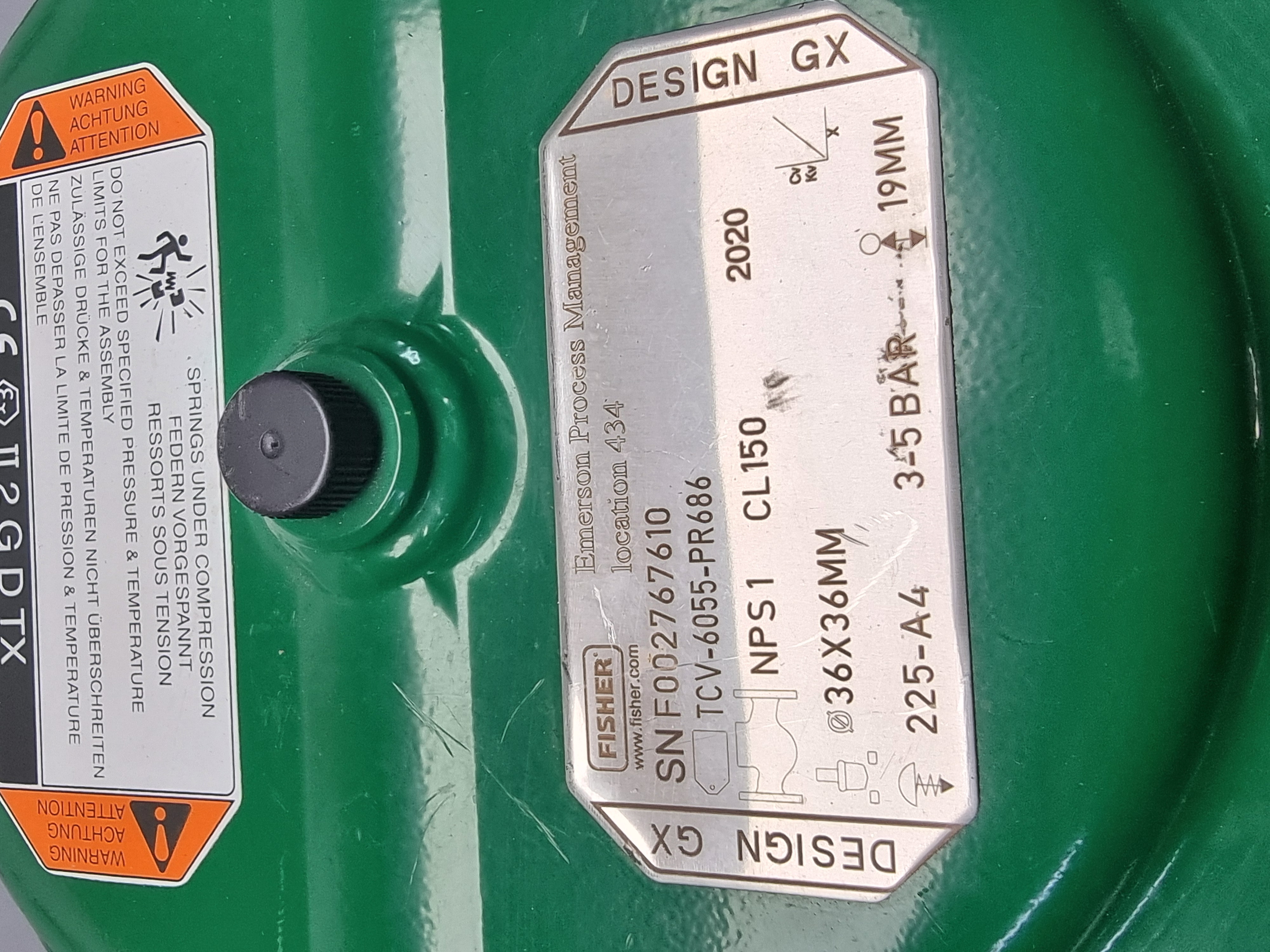 Used Fisher NPS-1-GX Control Valve 3 Way c/w Fieldvue DVC2000 Positioner