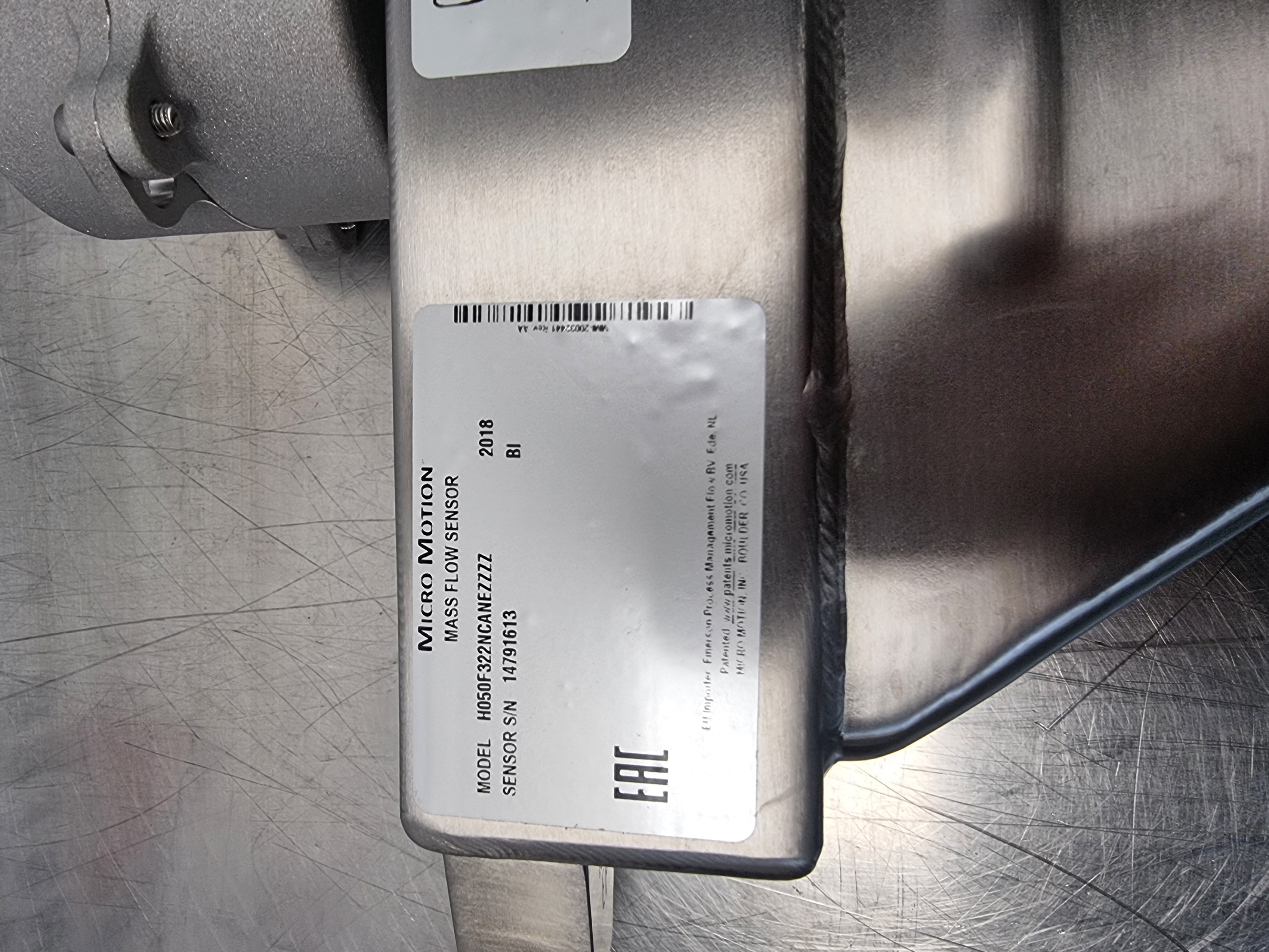 Micro Motion H-Series Hygienic Coriolis Flow Meter P/N: H050 F322NCANEZZZZ 1/2" Tri Clamp