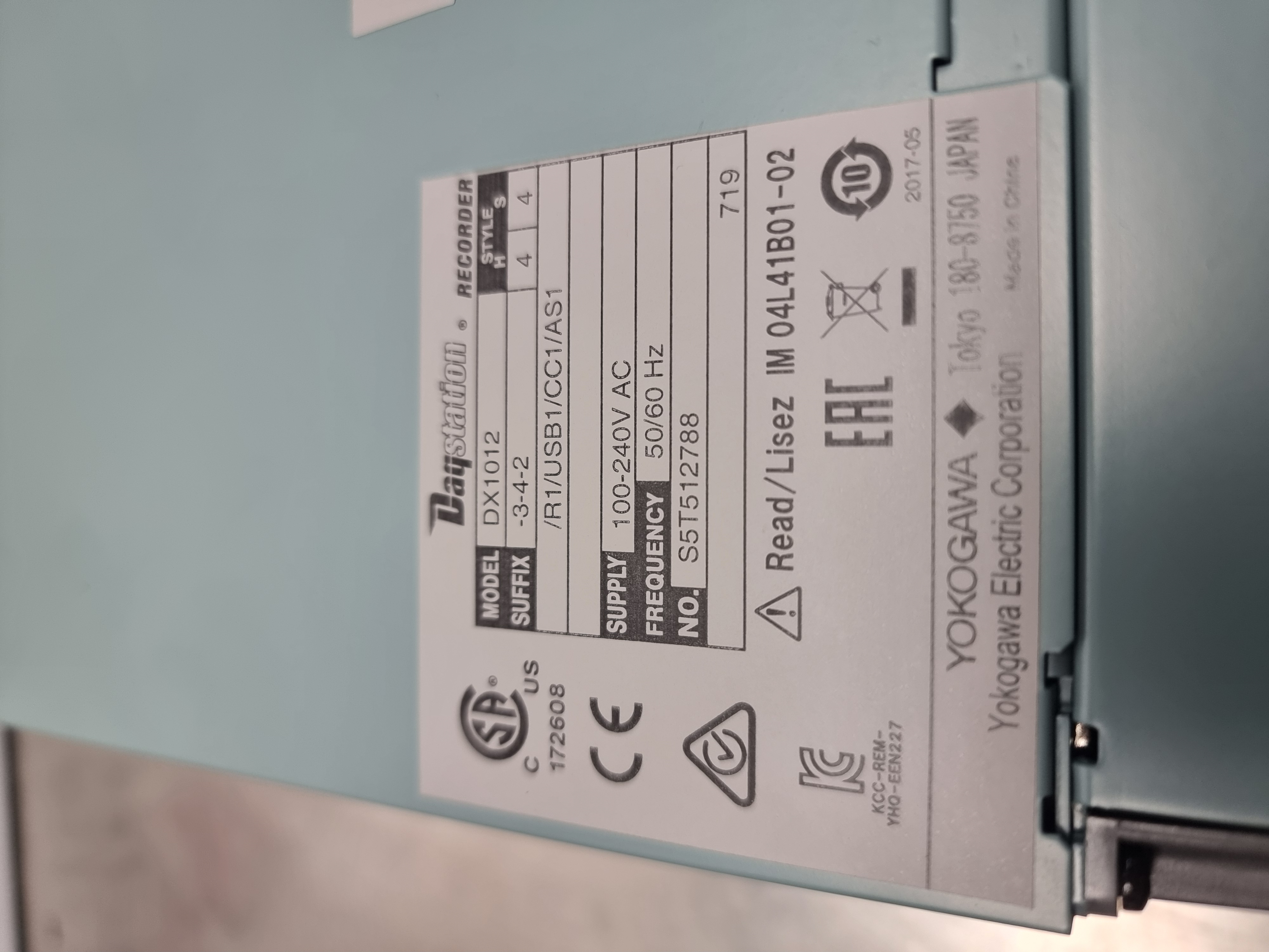 Used Yokogawa Daqstation DX1012 Paperless Recorder | DX1012-3-4-2 / USB1