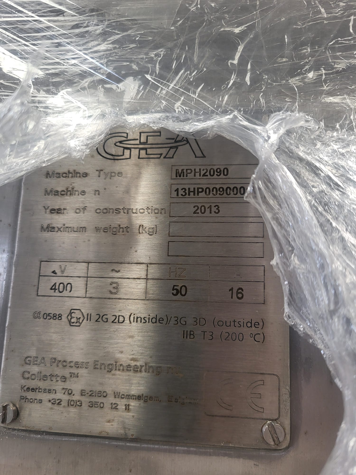 Used GEA Collette Granulator Model- MPH2090