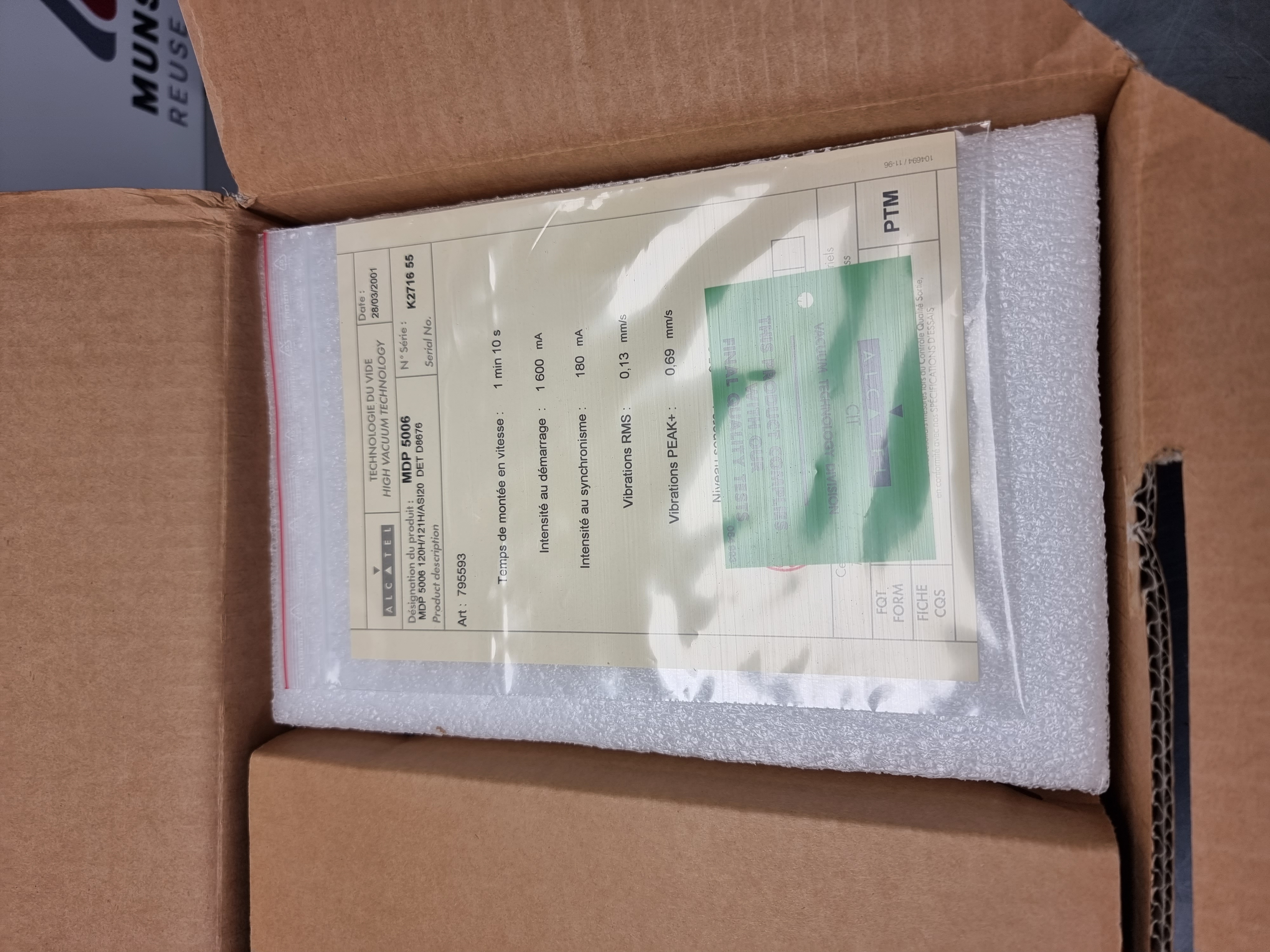 Alcatel MDP 5006 Turbomolecular Vacuum Pump | MDP 5006 120H/121H/ASI20 DET