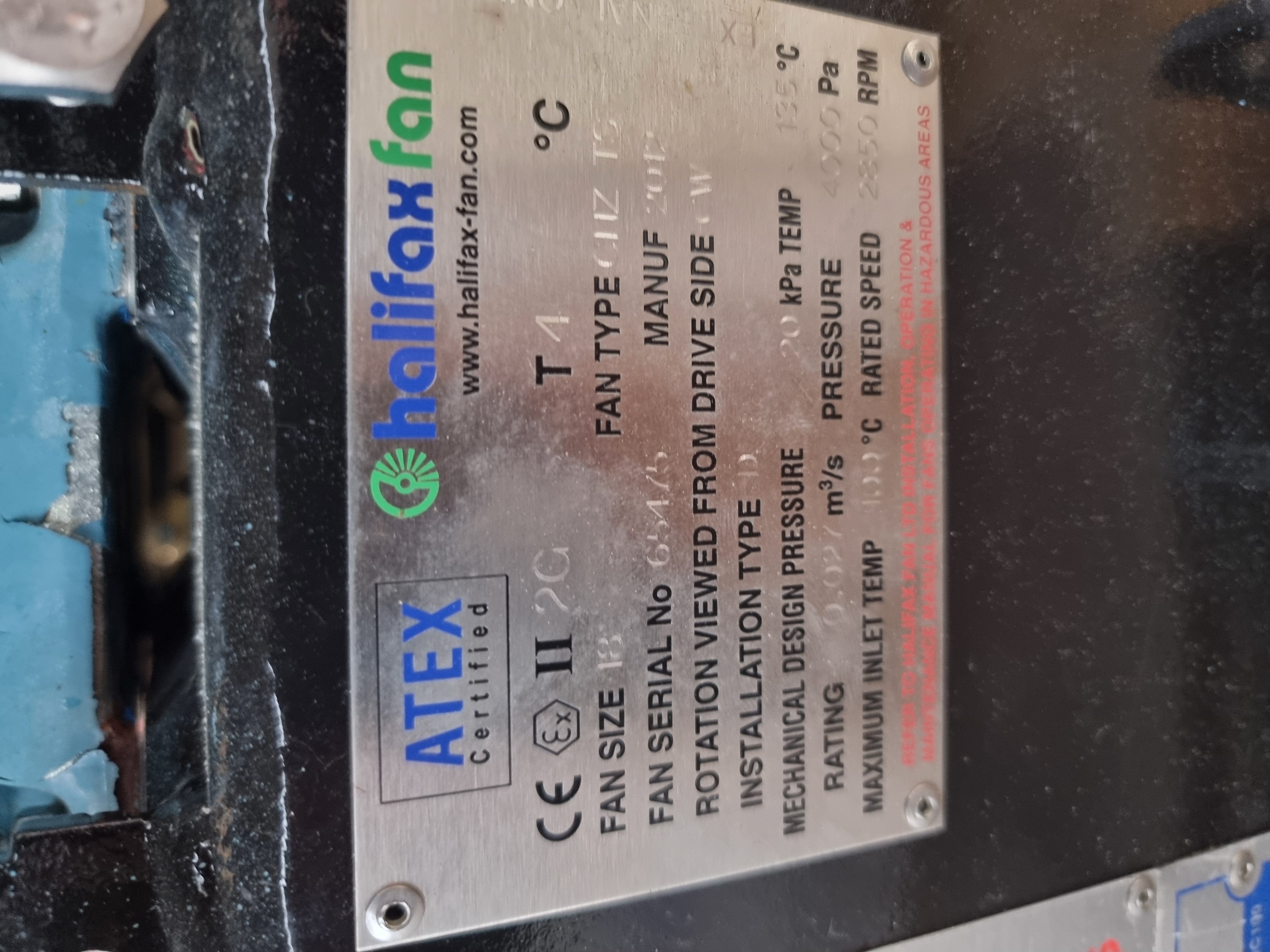 Used Halifax CNZ TS /Open Radial Blower & Exhauster | 1.5kW ATEX