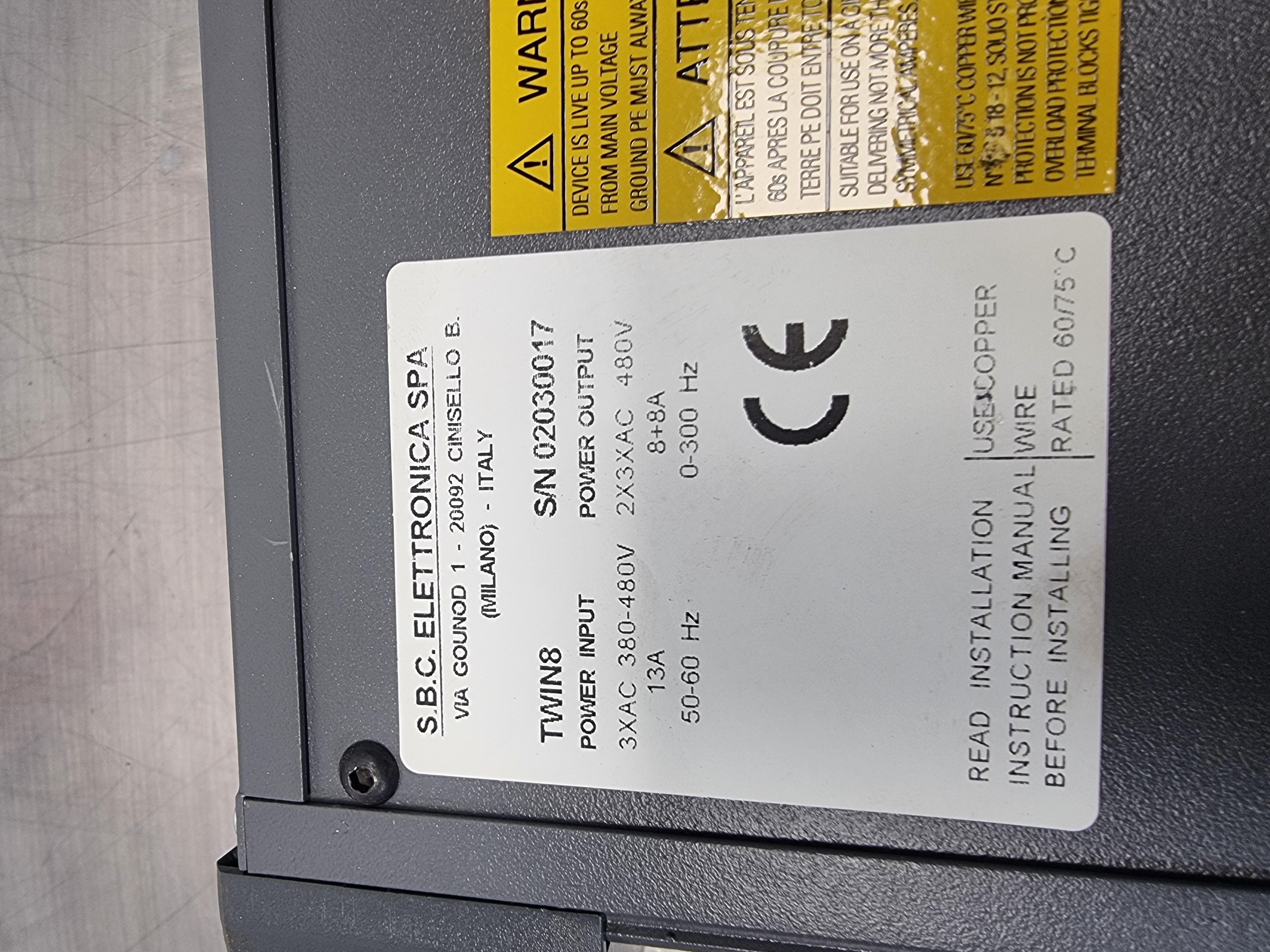 Used Parker Hannifin TWIN8 Servo Drive | Power Output: 2X3XAC 480V 8+8A