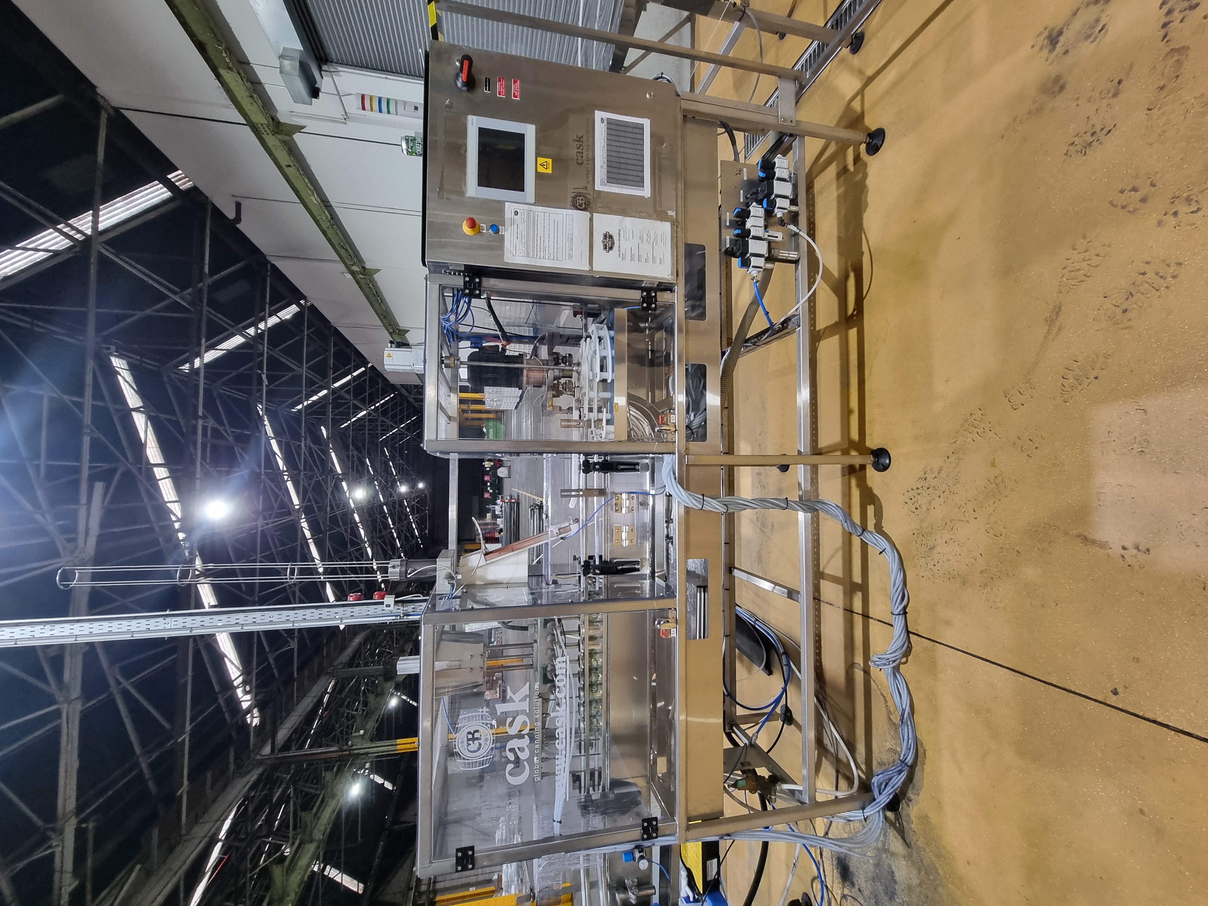 Used Cask Brewing System 6 Head Can Filler, C02 and Seamer