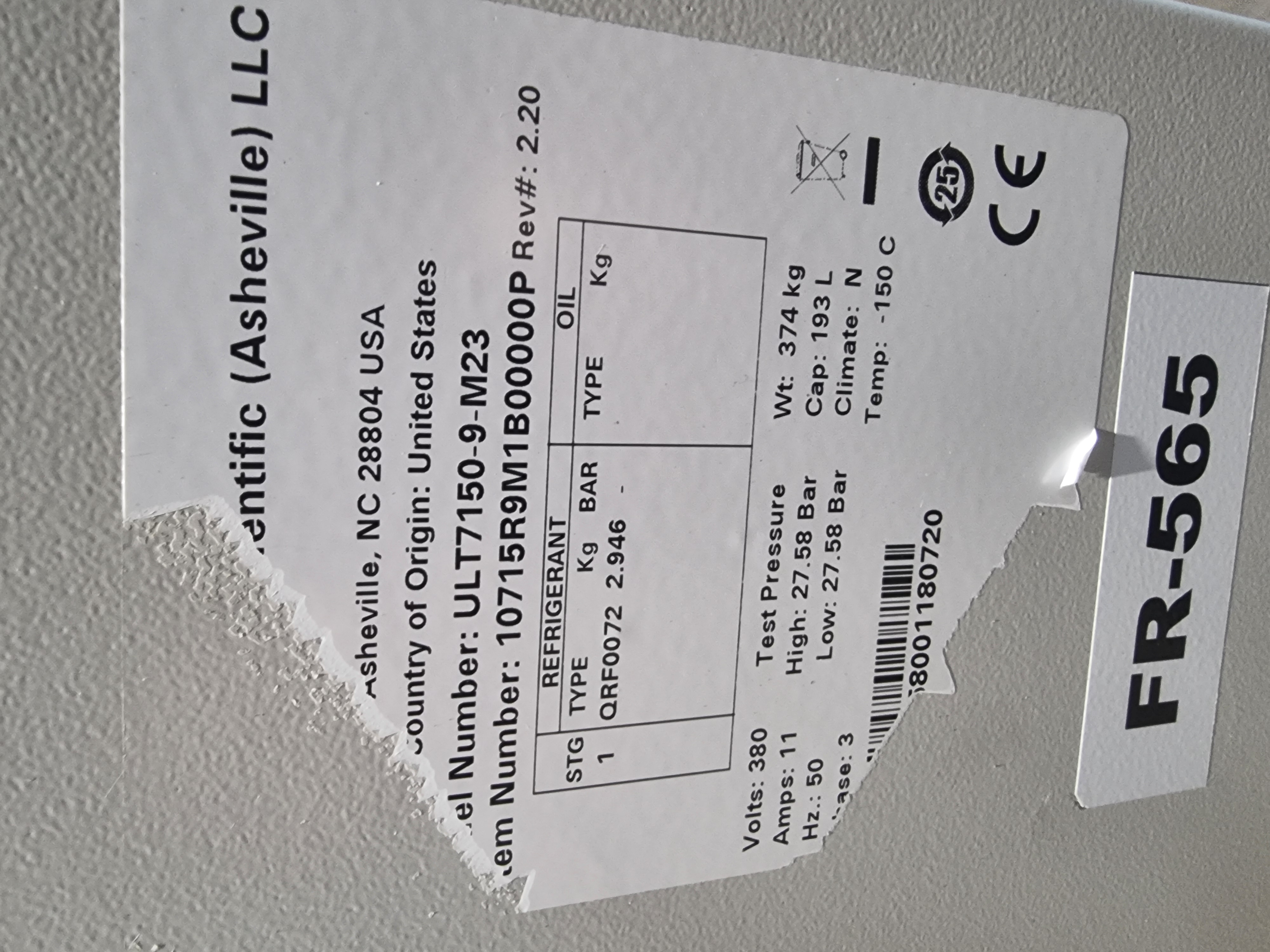 Used Thermo Scientific Ultima II ULT-7150-9-M23 | -150°C Chest Freezer | Capacity: 193 L