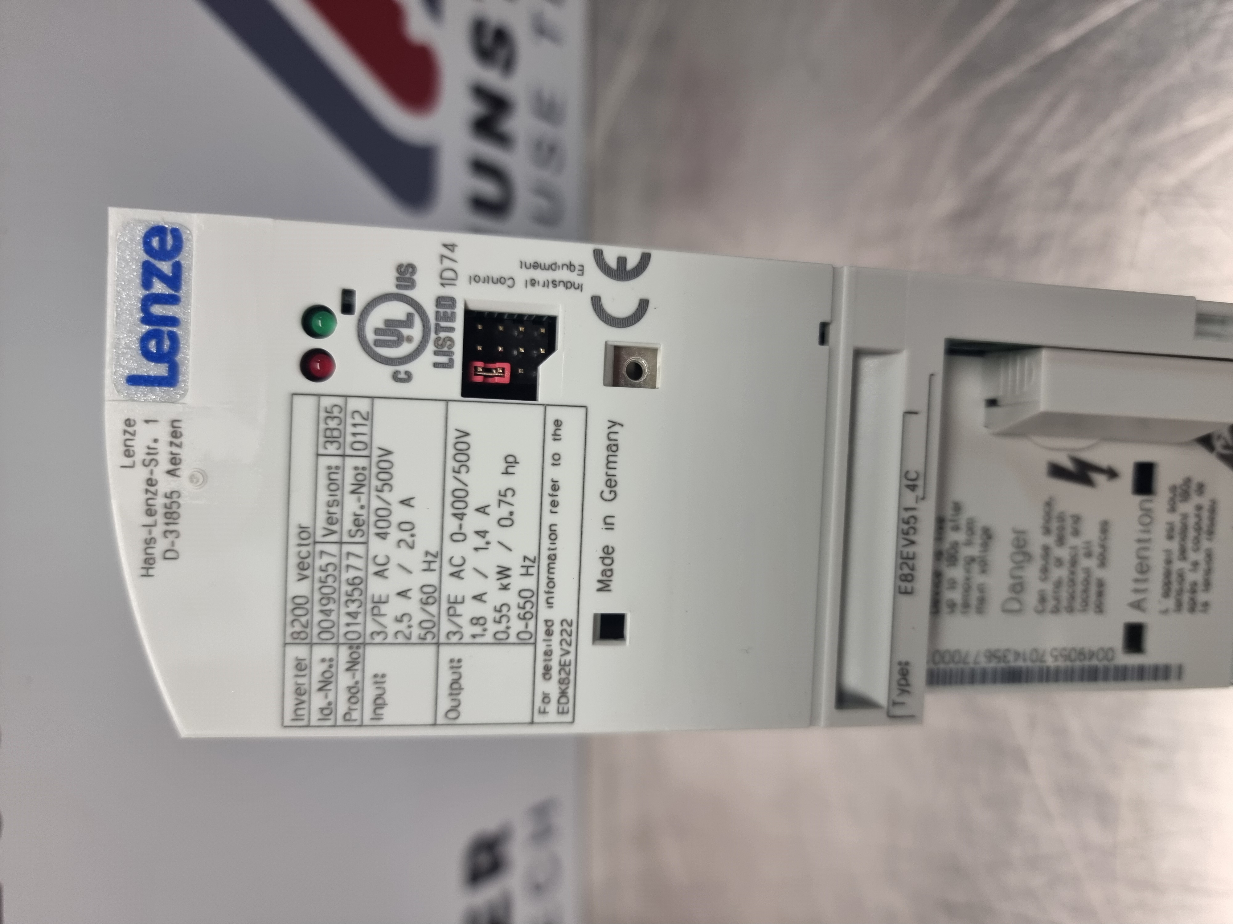 Lenze 8200 Vector Frequency Inverter | E82EV551_4C | 0.55kW