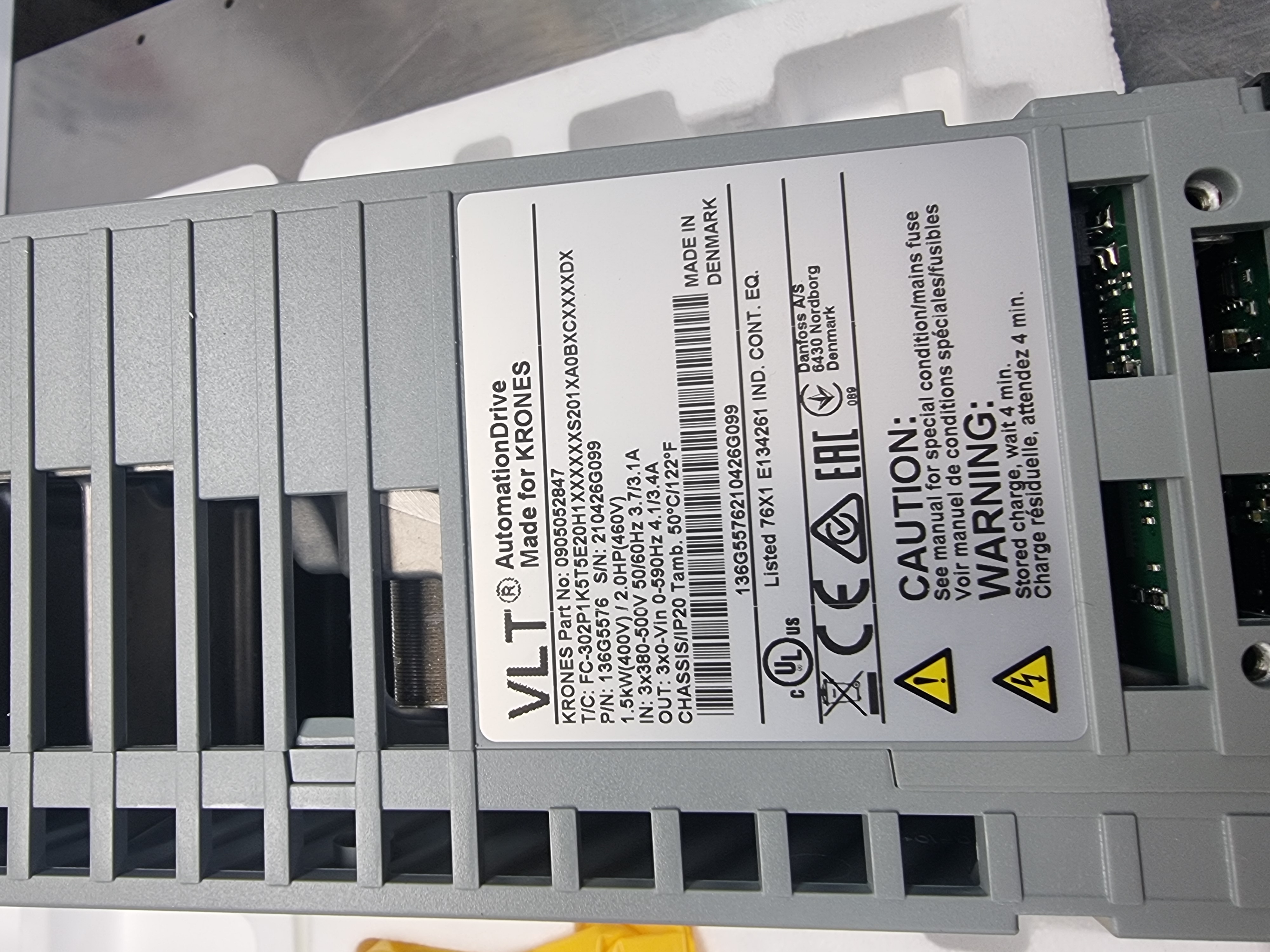 Danfoss VLT Drive 136G5576 | 1.5kW | Krohnes P/N: 0905052847