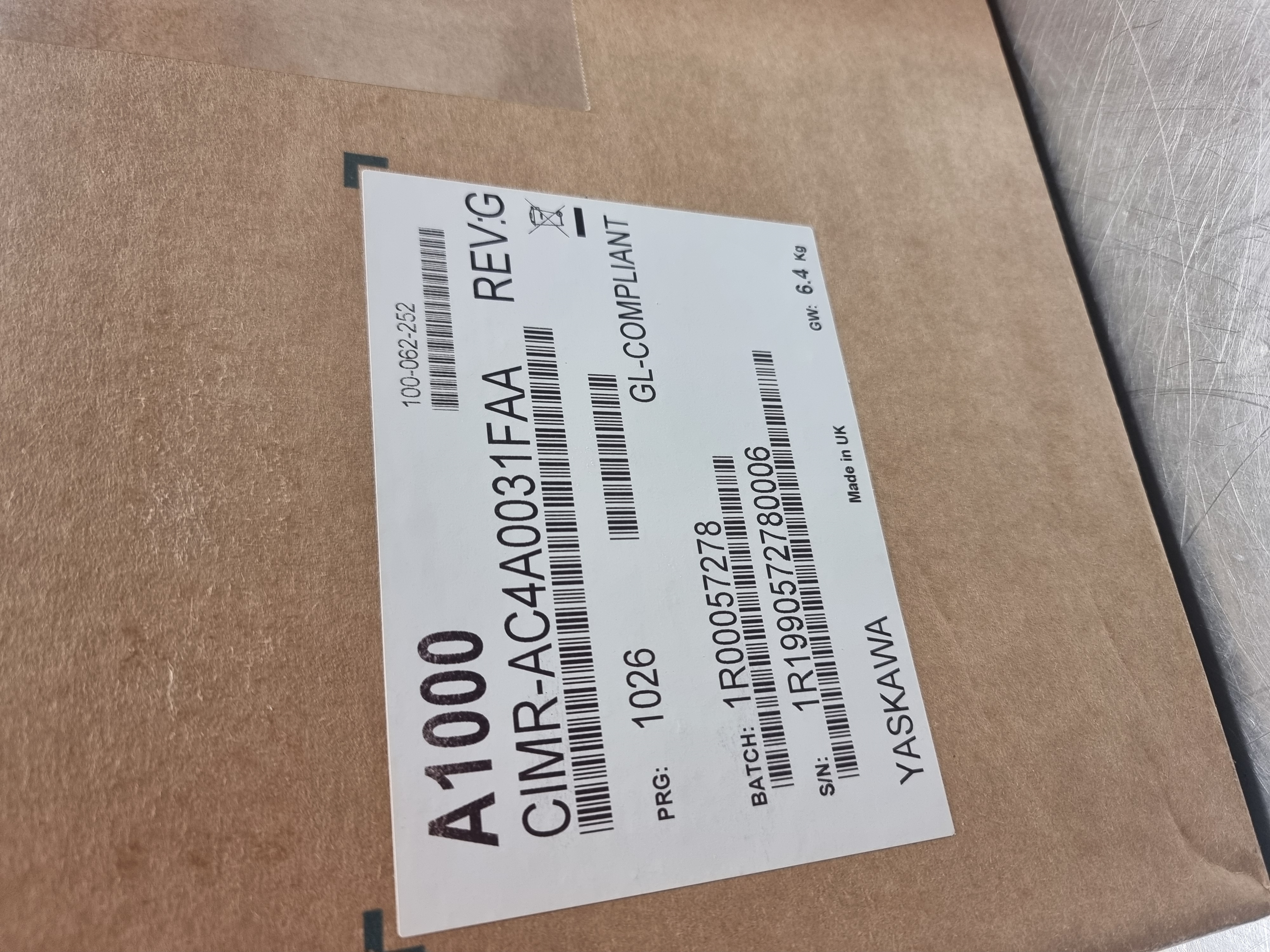 Used Yaskawa CIMR-AC4A0023FAA Inverter | 11kW | Rev: G