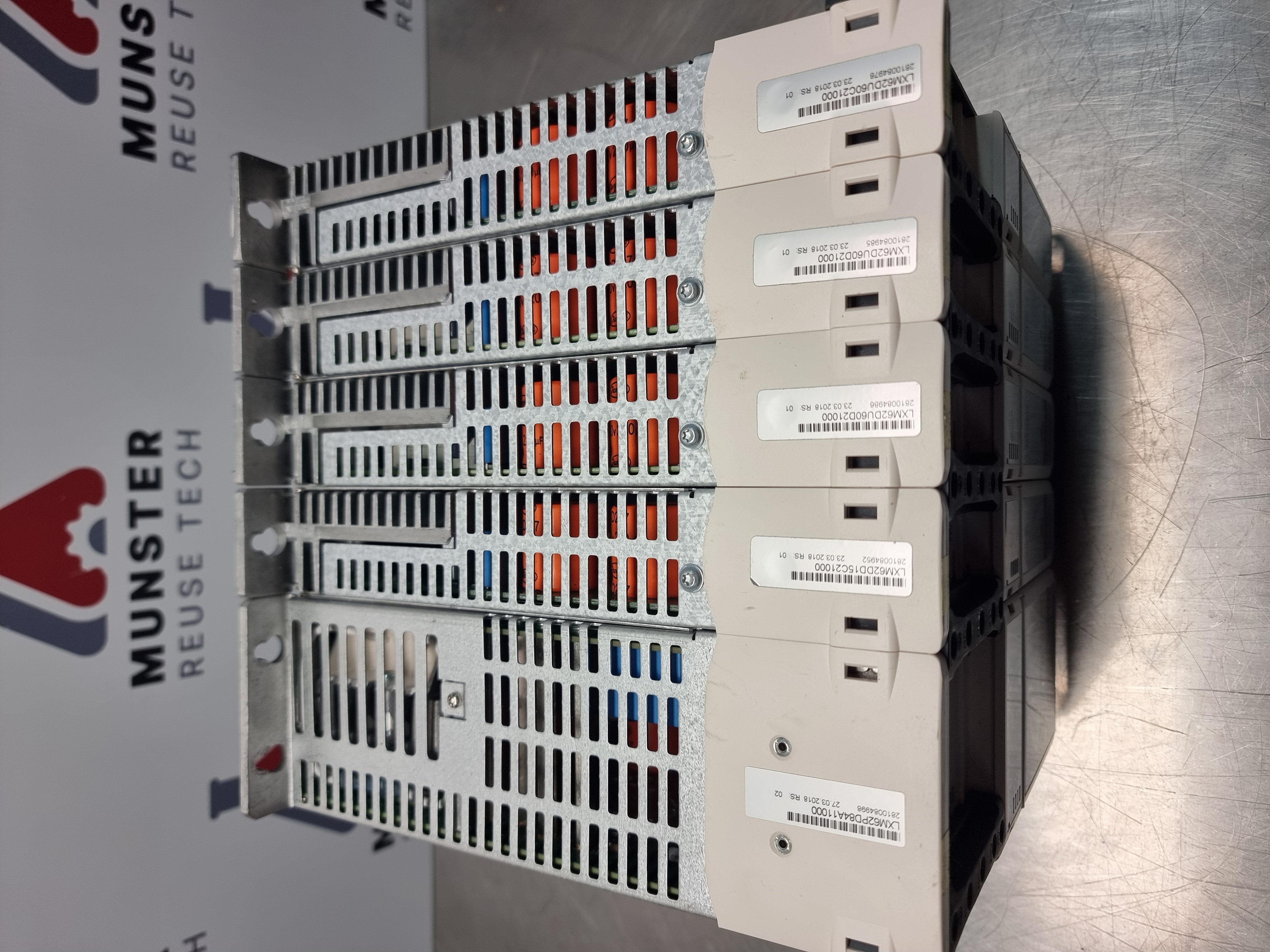 Used Schneider Lexium LXM62PD84A11000 Power Supply c/w 4 no. Lexium Single Drives