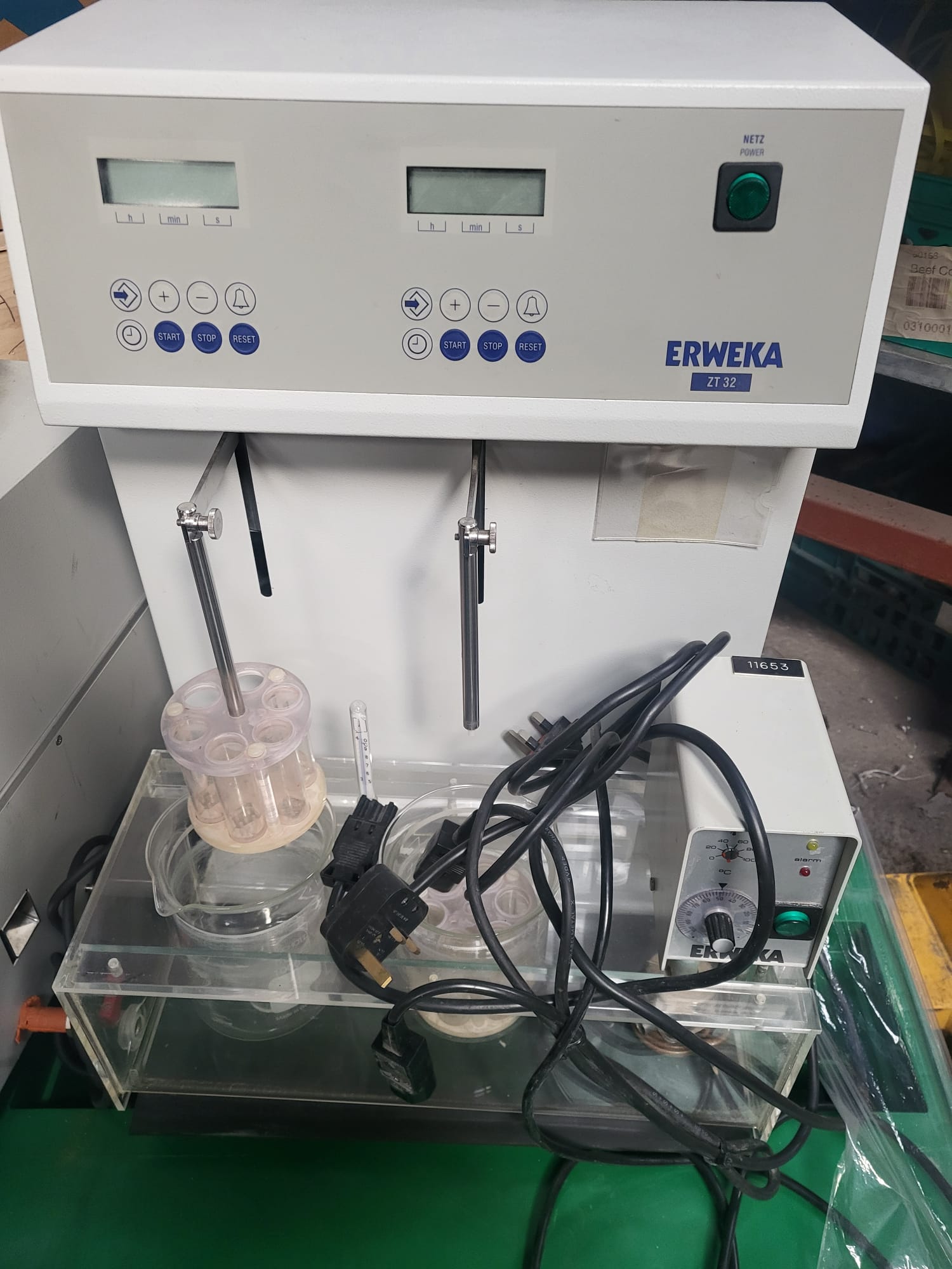Used Erweka Disintegration System ZT32 C\W Erweka Multicheck Tablet Tester and Erweka Tar 20 Friability Abrasion Tester