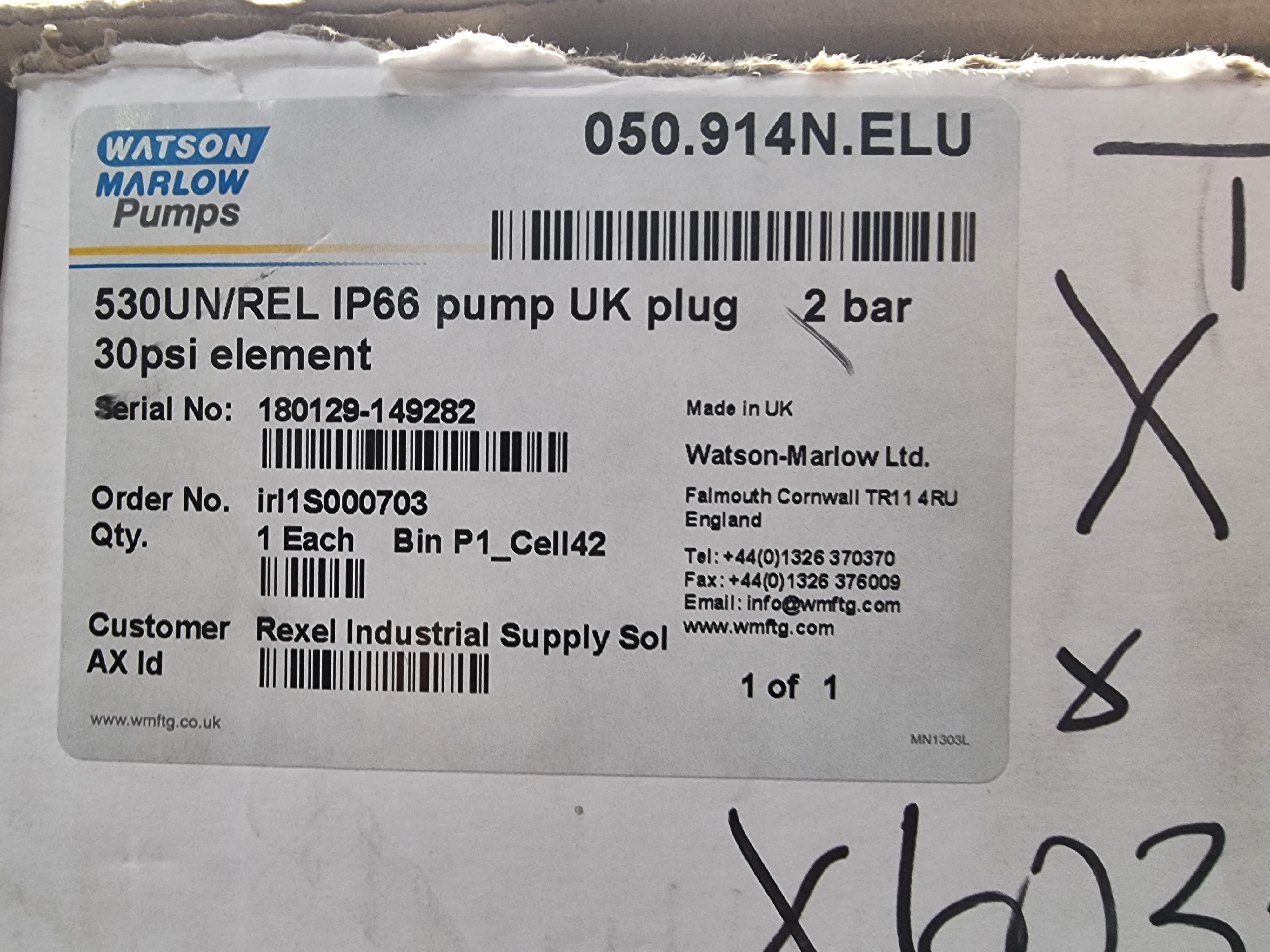 Watson Marlow 530UN/REL IP66 Pump | 050.914N.ELU