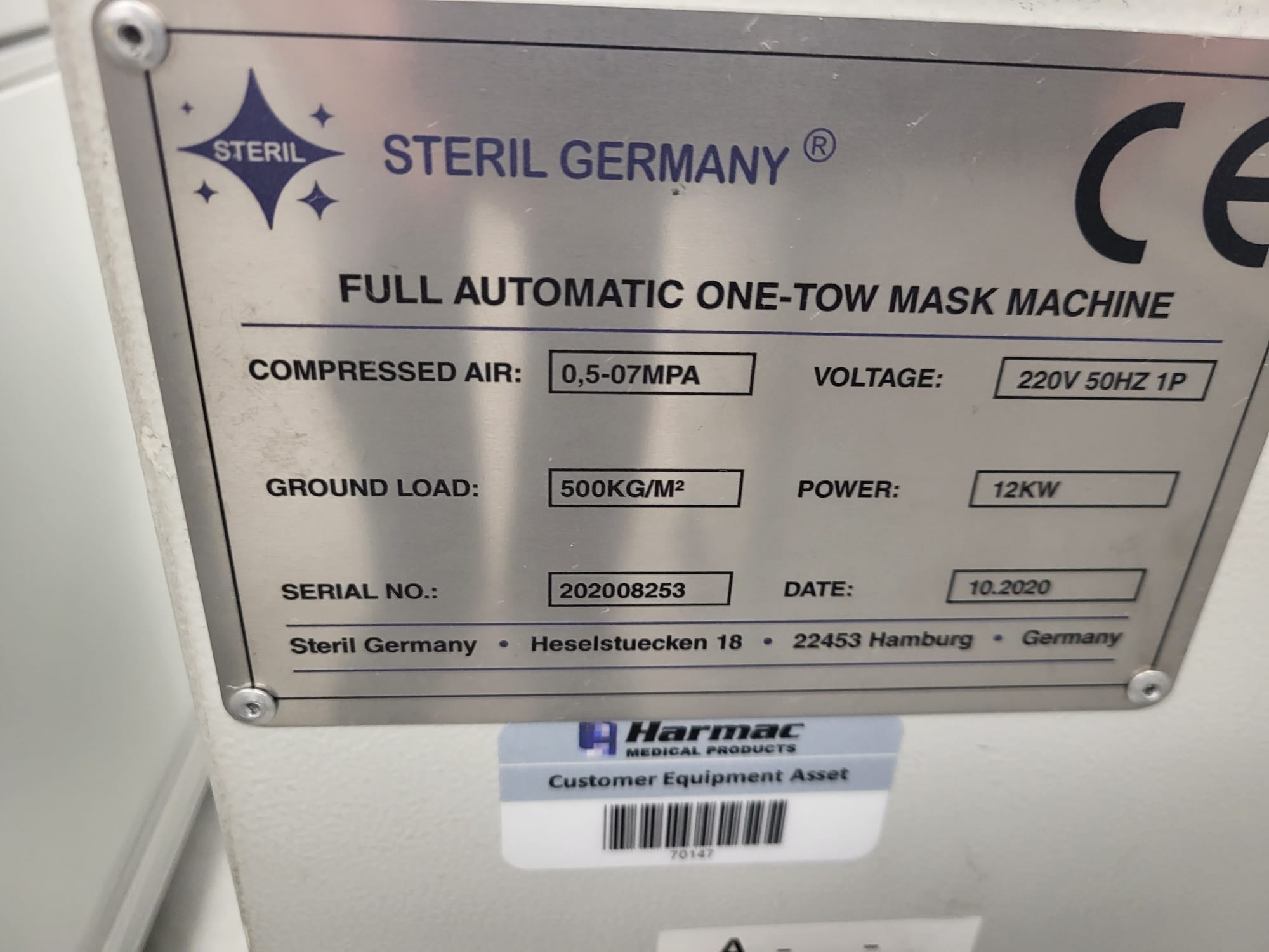 Used Complete Face Mask Manufacturing Line