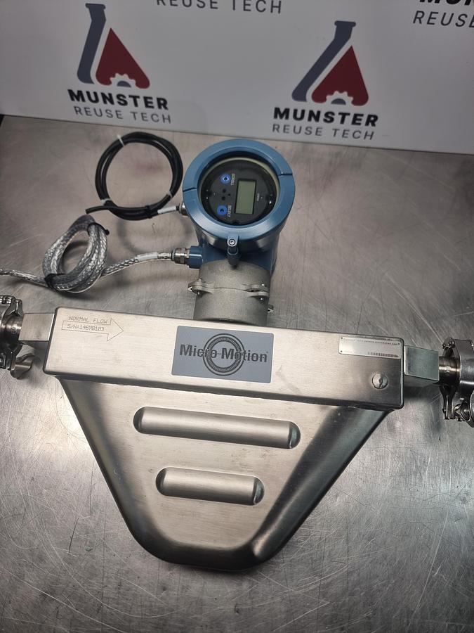 Used Micro Motion H100F138NCANEZZZZMC Mass Flow Sensor c/w 2700 Transmitter | 1" Tri Clamp