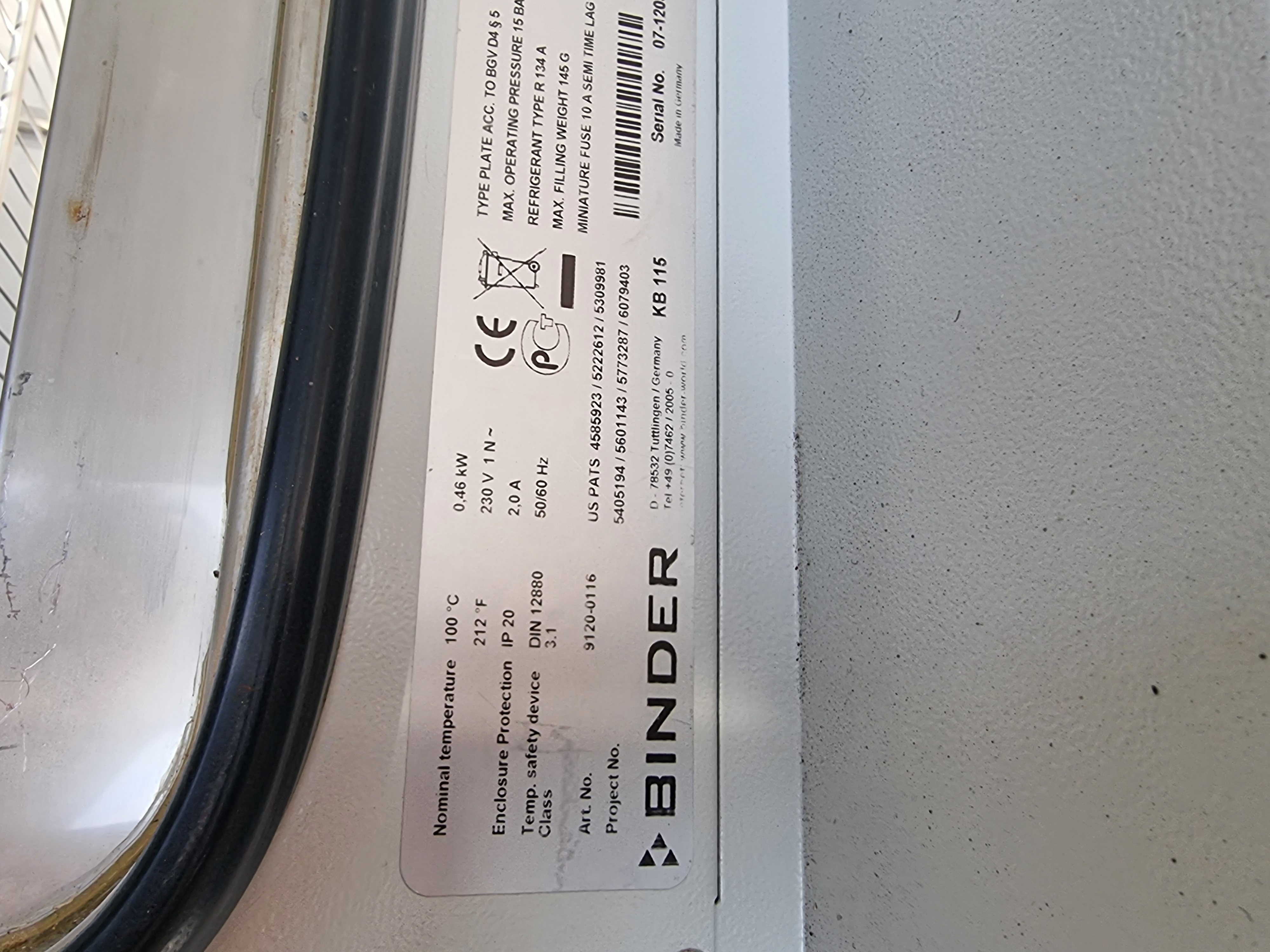 Used Binder Model KB 115 Cooling Incubators