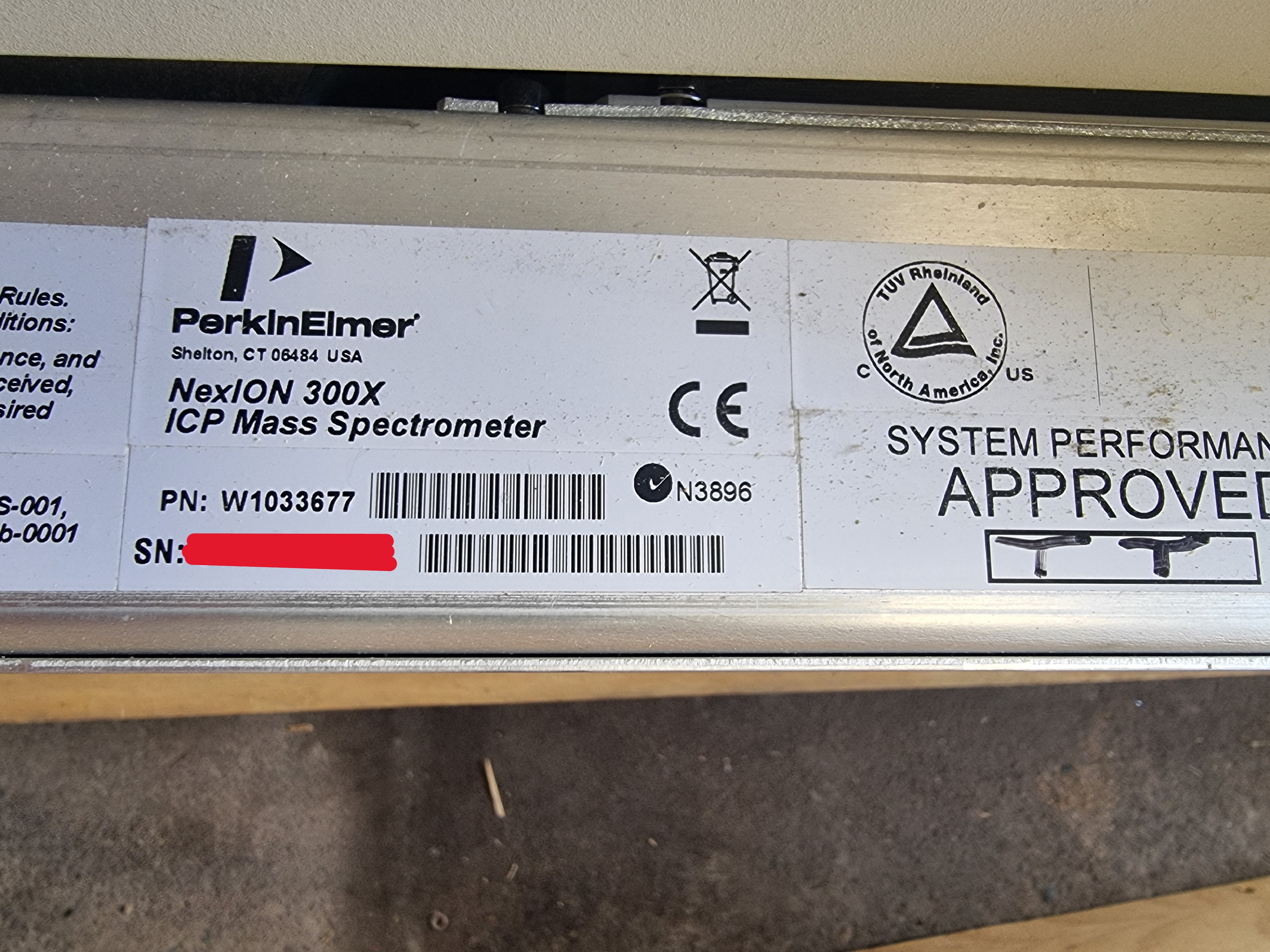 Used Perkin Elmer NexION 300X ICP Mass Spectrometer System C/W Vacuum Pump & Chiller