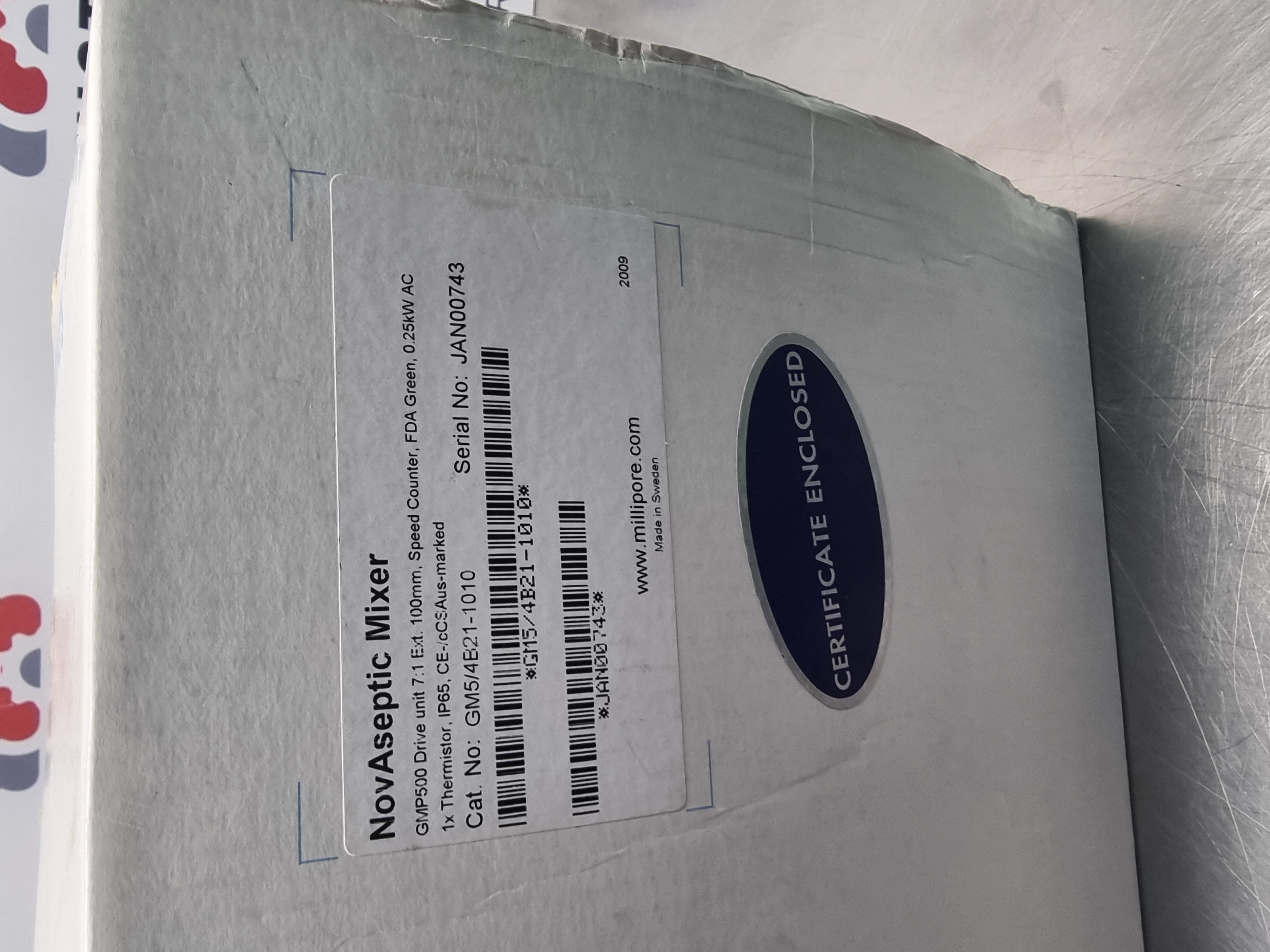 Millipore Novaseptic GMP 500 Drive Unit | P/N: GM5/4B21-1010 | 100mm / 0.25kW