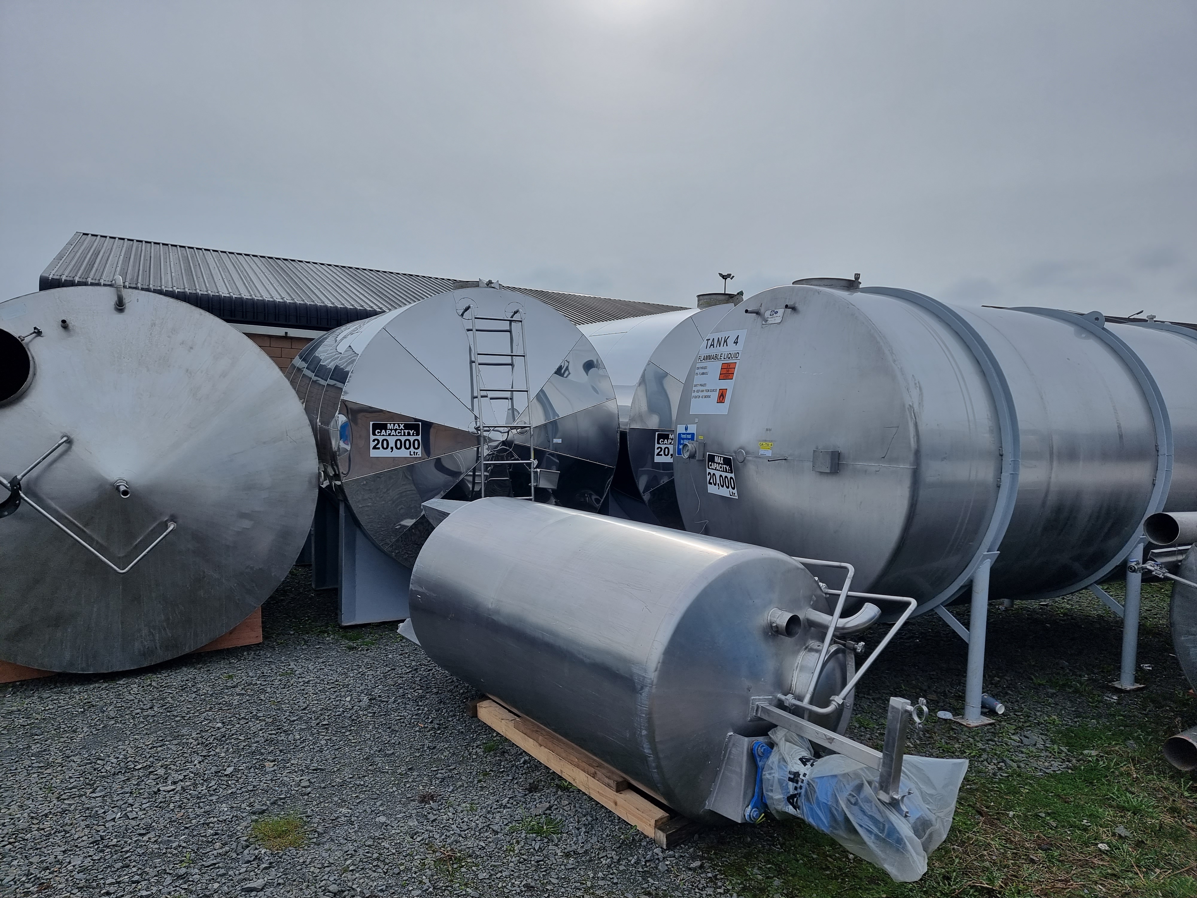 Used Selection Of Stainless Steel Tanks 20,000 ltr to 2,500 ltr