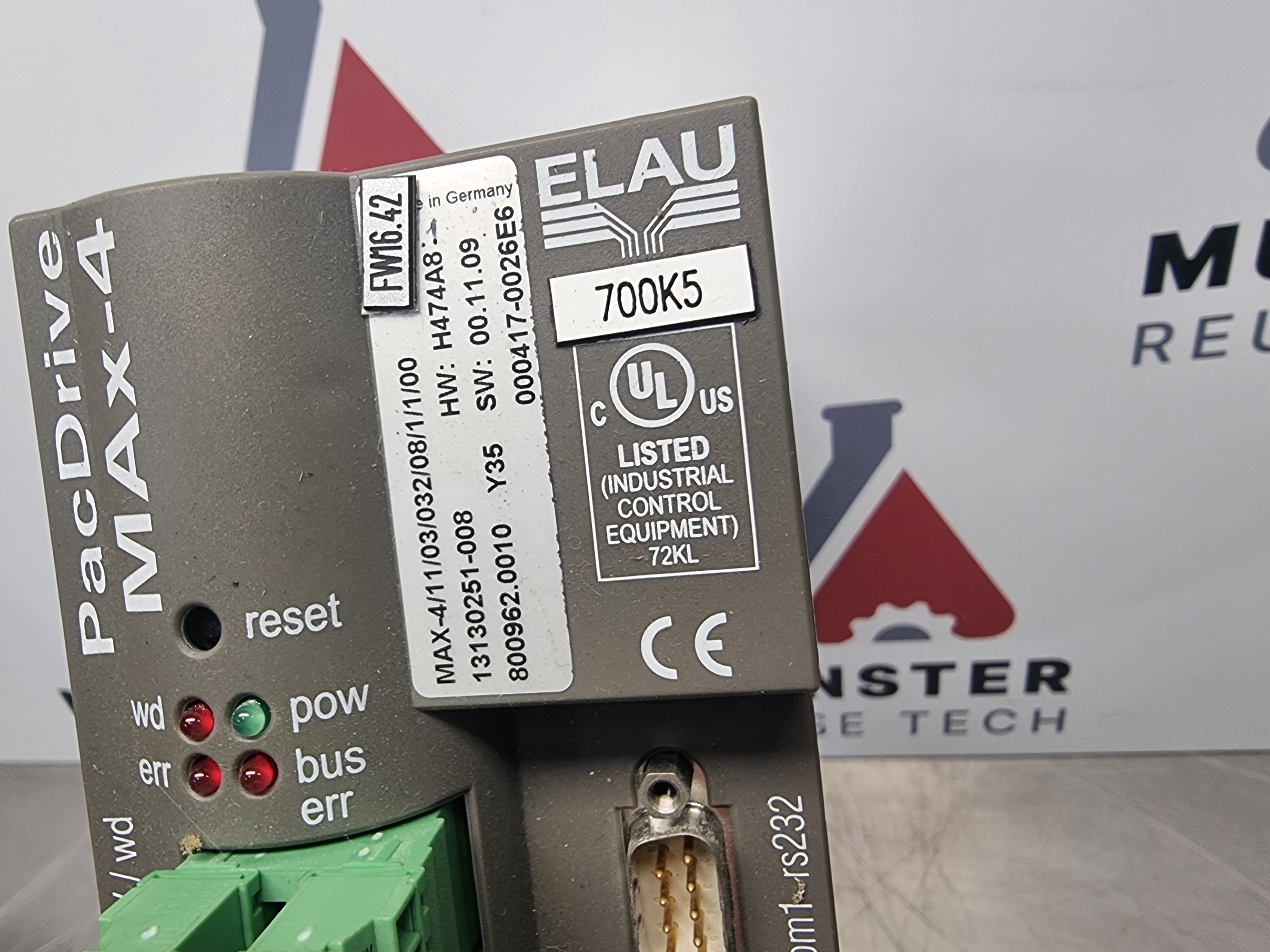 Used Elau MAX-4/11/03/016/99/1/1/00 Servo Controller | 13130255-008 | c/w OM/MAx-4 Interface Cards