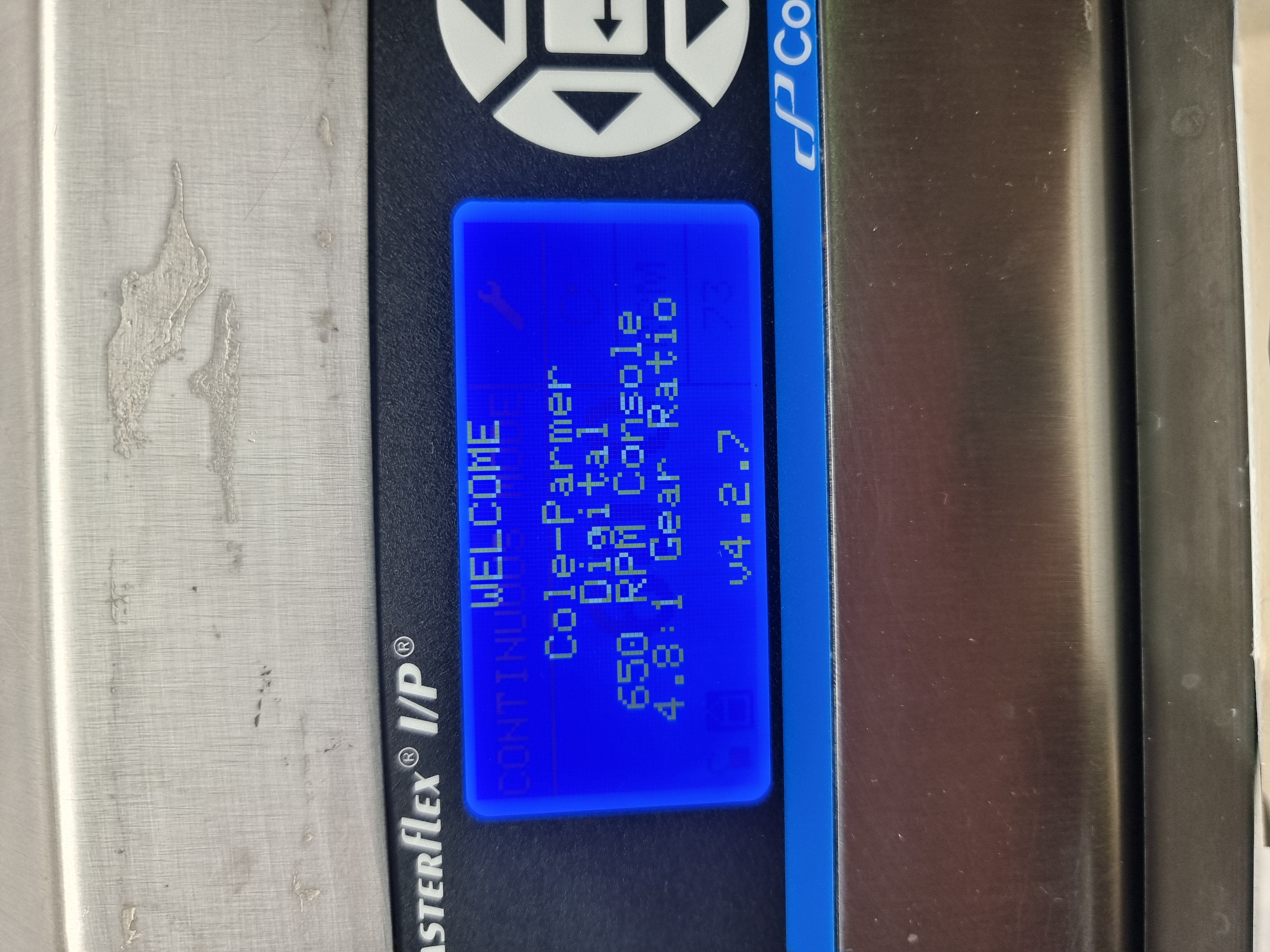 Used Cole-Parmer Masterflex I/P 77420-18 Perisaltic Pump c/w Easy Load 77602-30 Pump Head