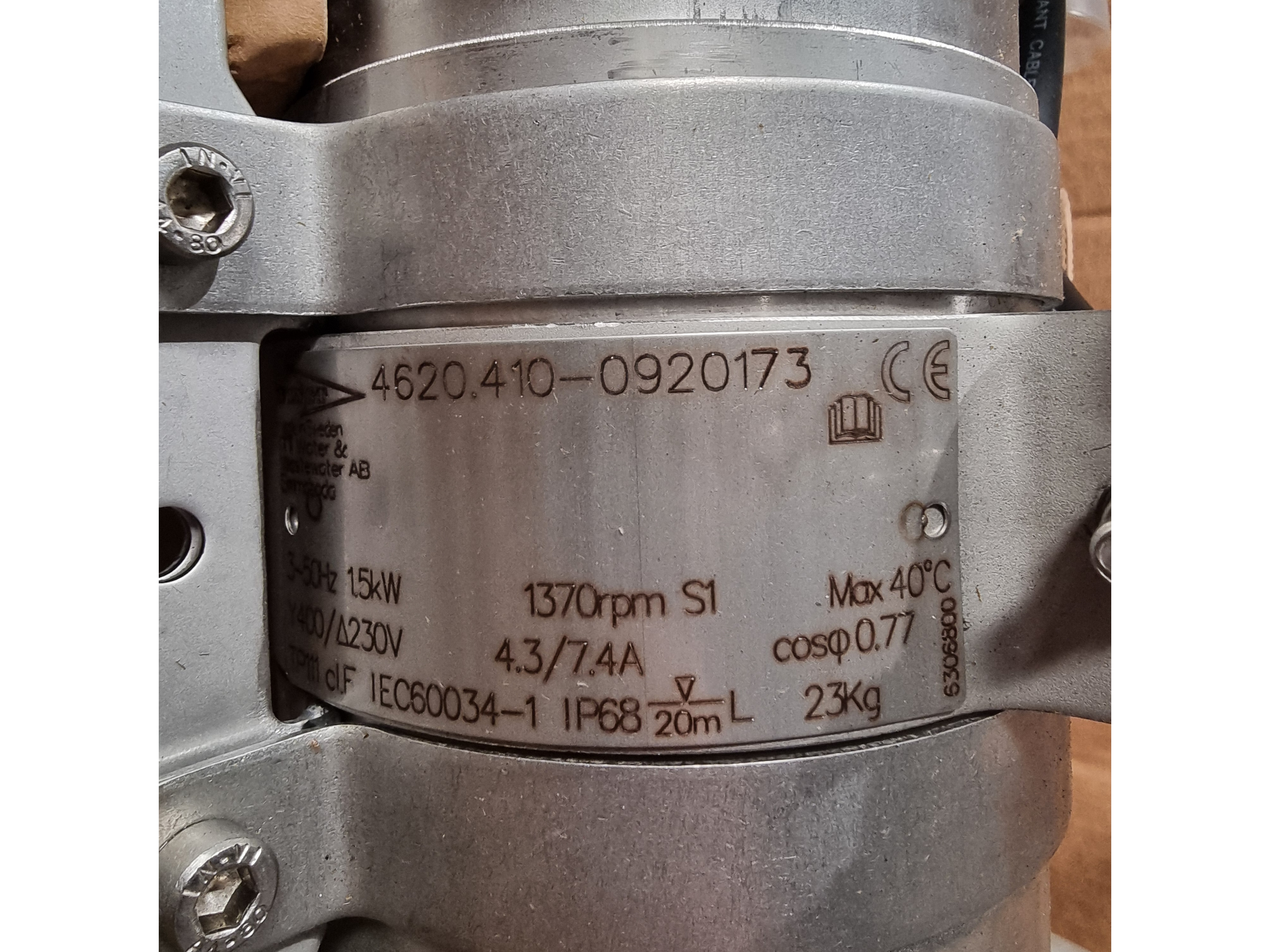 Used Flygt 4620.410 Submersible Mixer | 4620.410-0920173 | 1.5kW