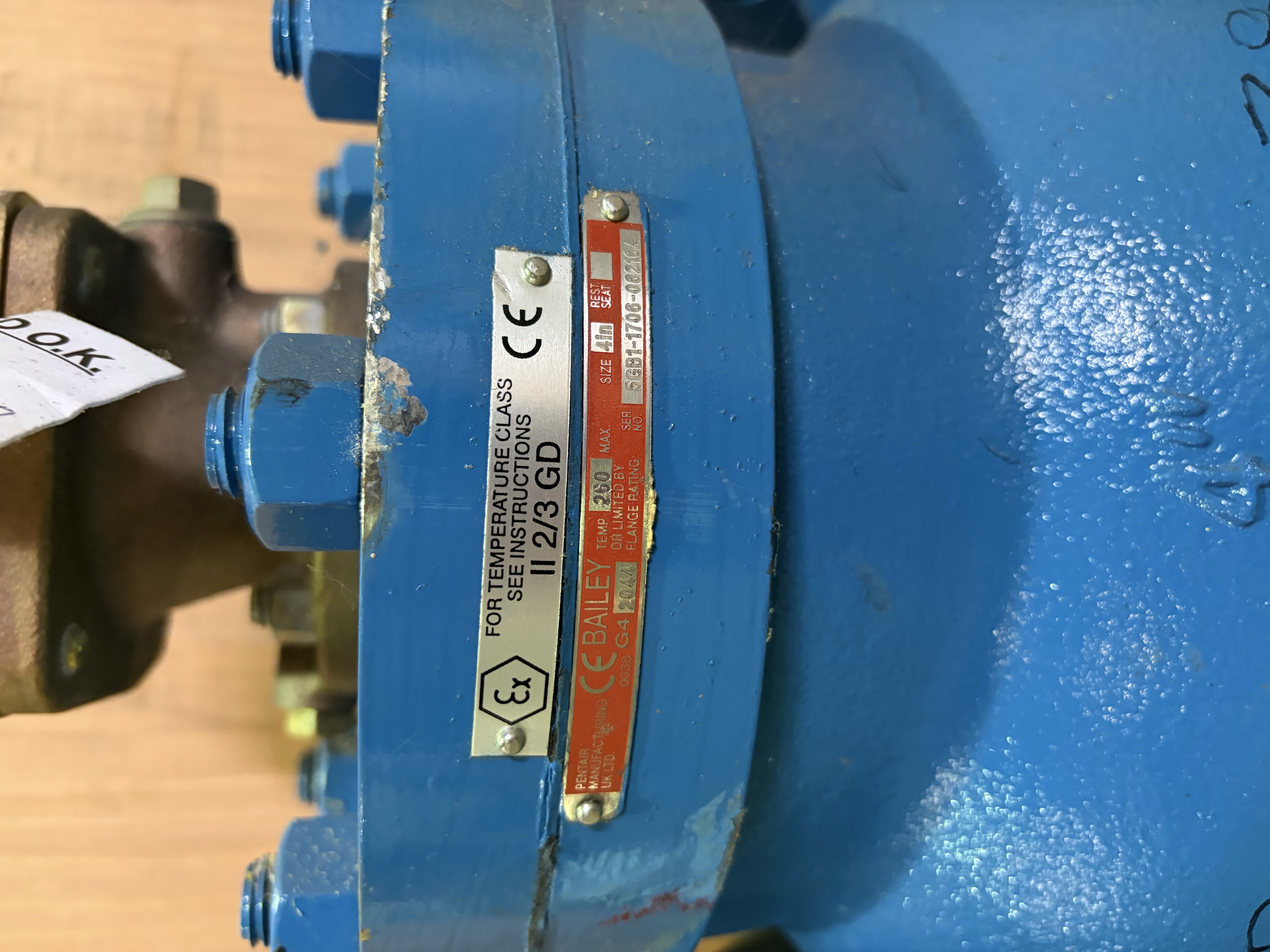 Bailey G4 4" Pressure Reducing Valve S/N-5GB1-1706-082164