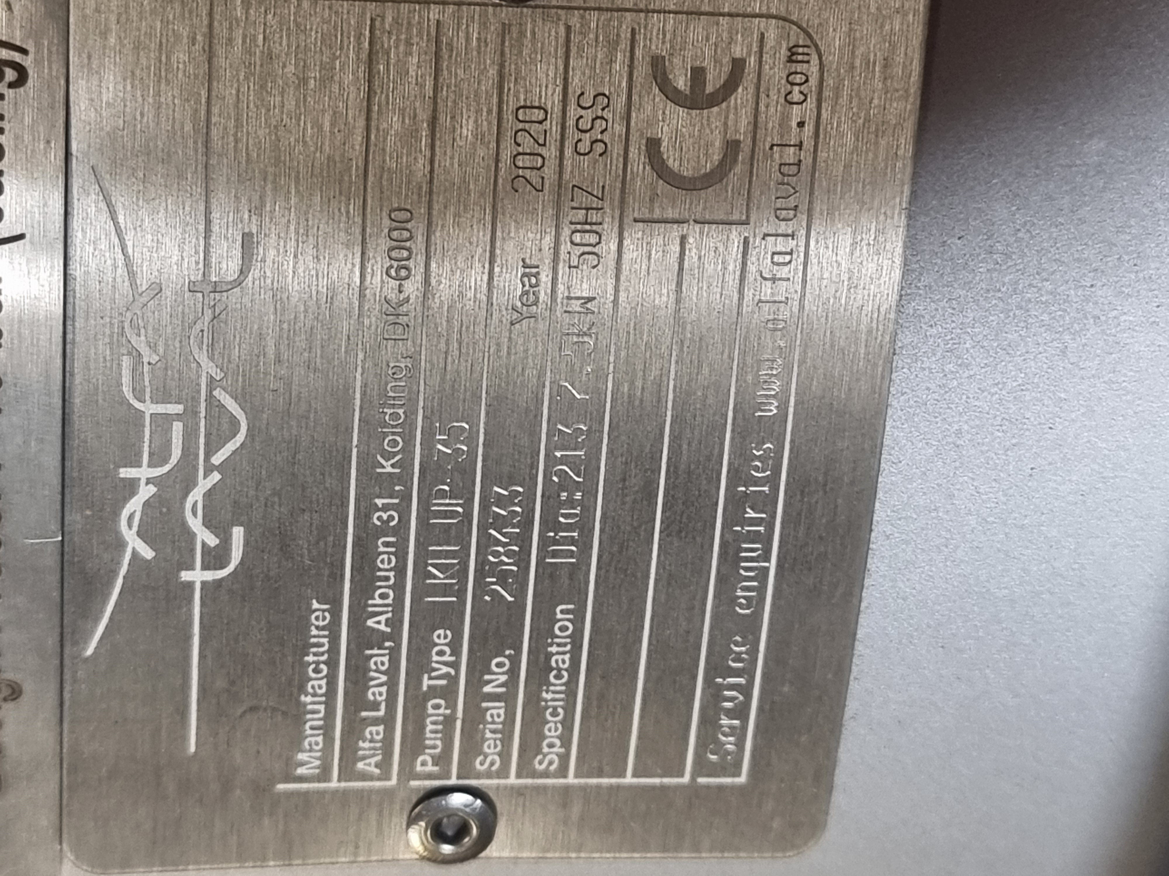 Alfa Laval LKH UltraPure Centrifugal Pump | 7.5kW | Year: 2020