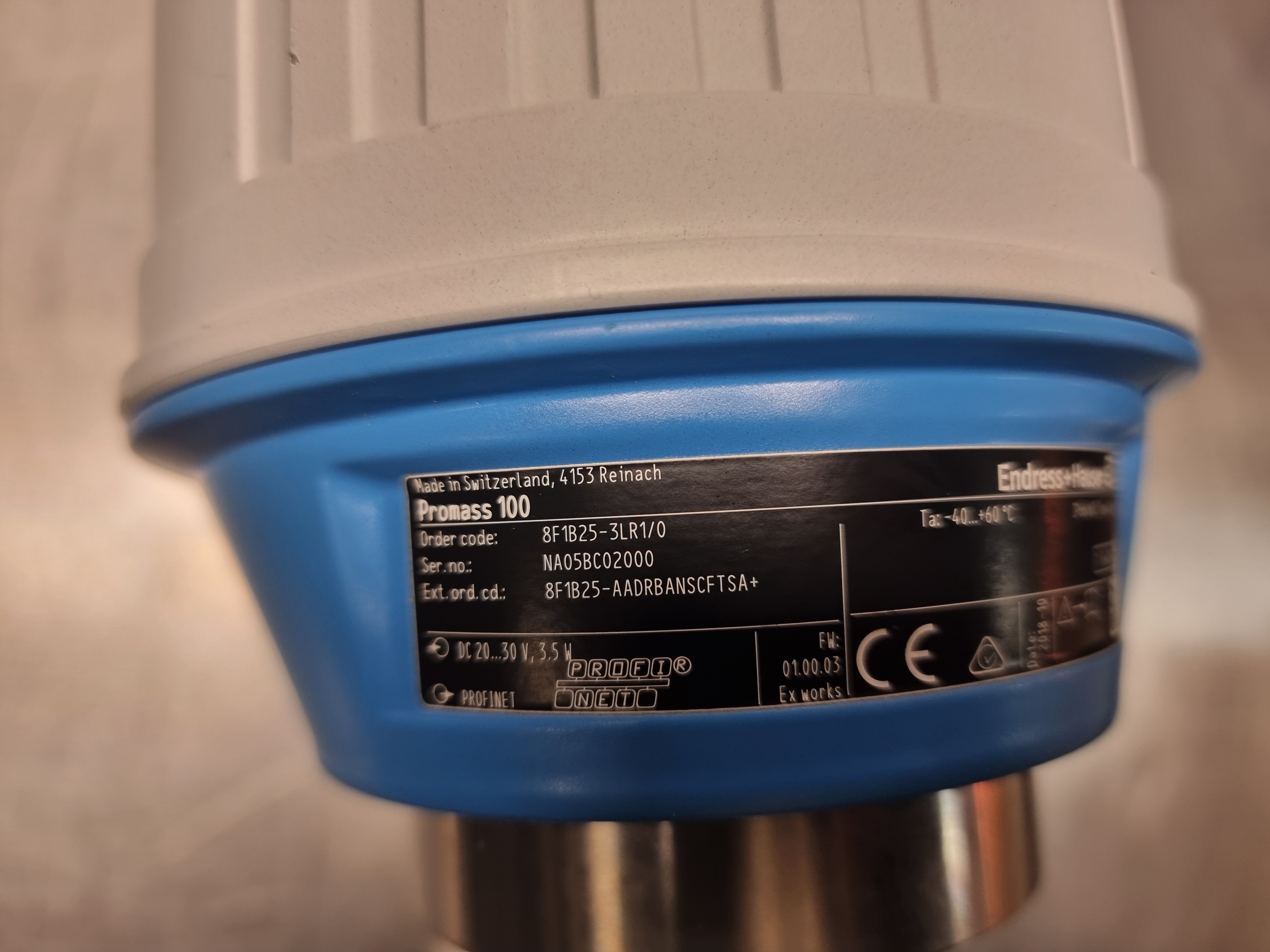 Endress Hauser Promass F Flow Meter & Transmitter | 8F1B25-3LR1/0 | DN 25 / 1"