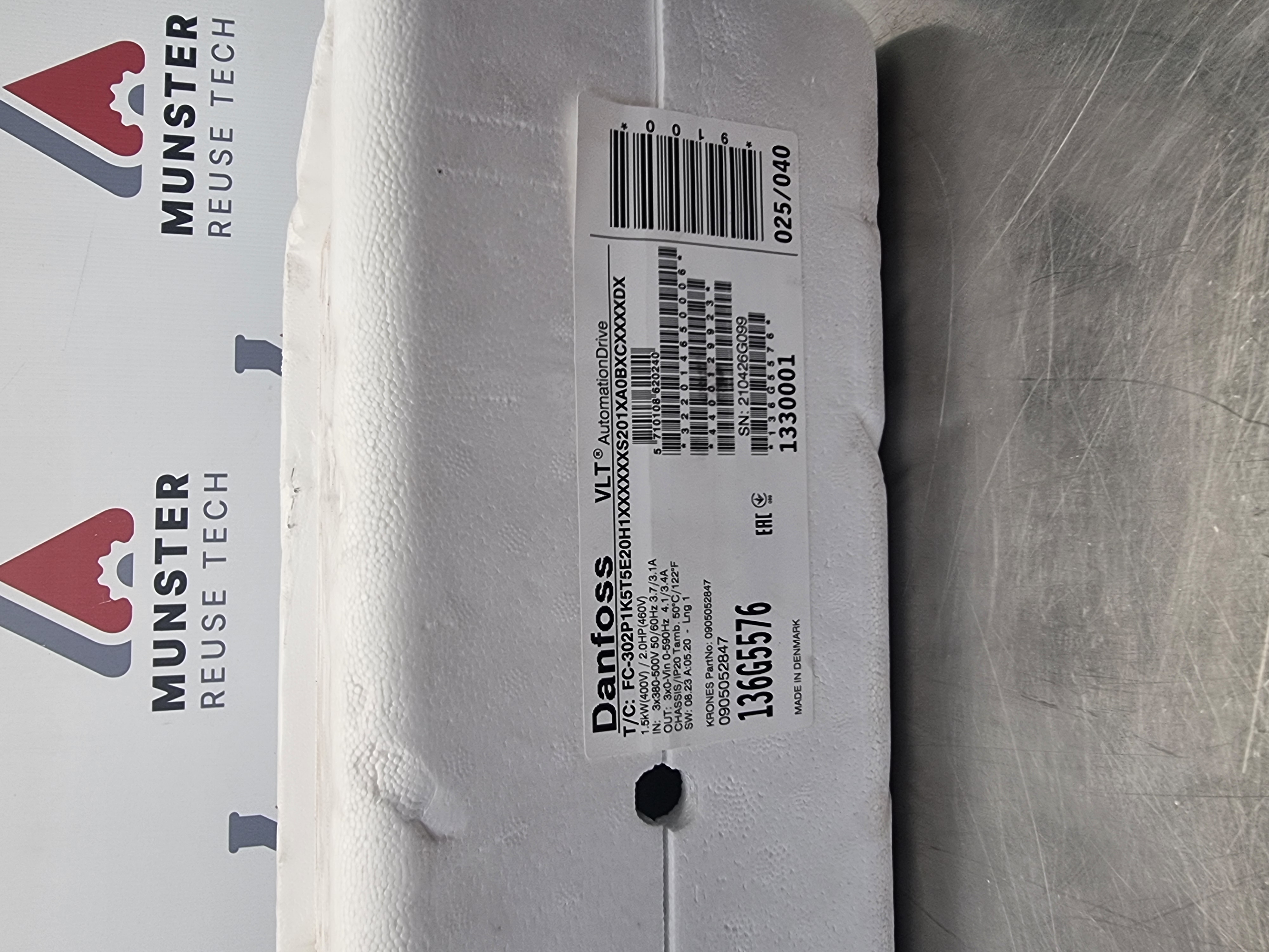 Danfoss VLT Drive 136G5576 | 1.5kW | Krohnes P/N: 0905052847