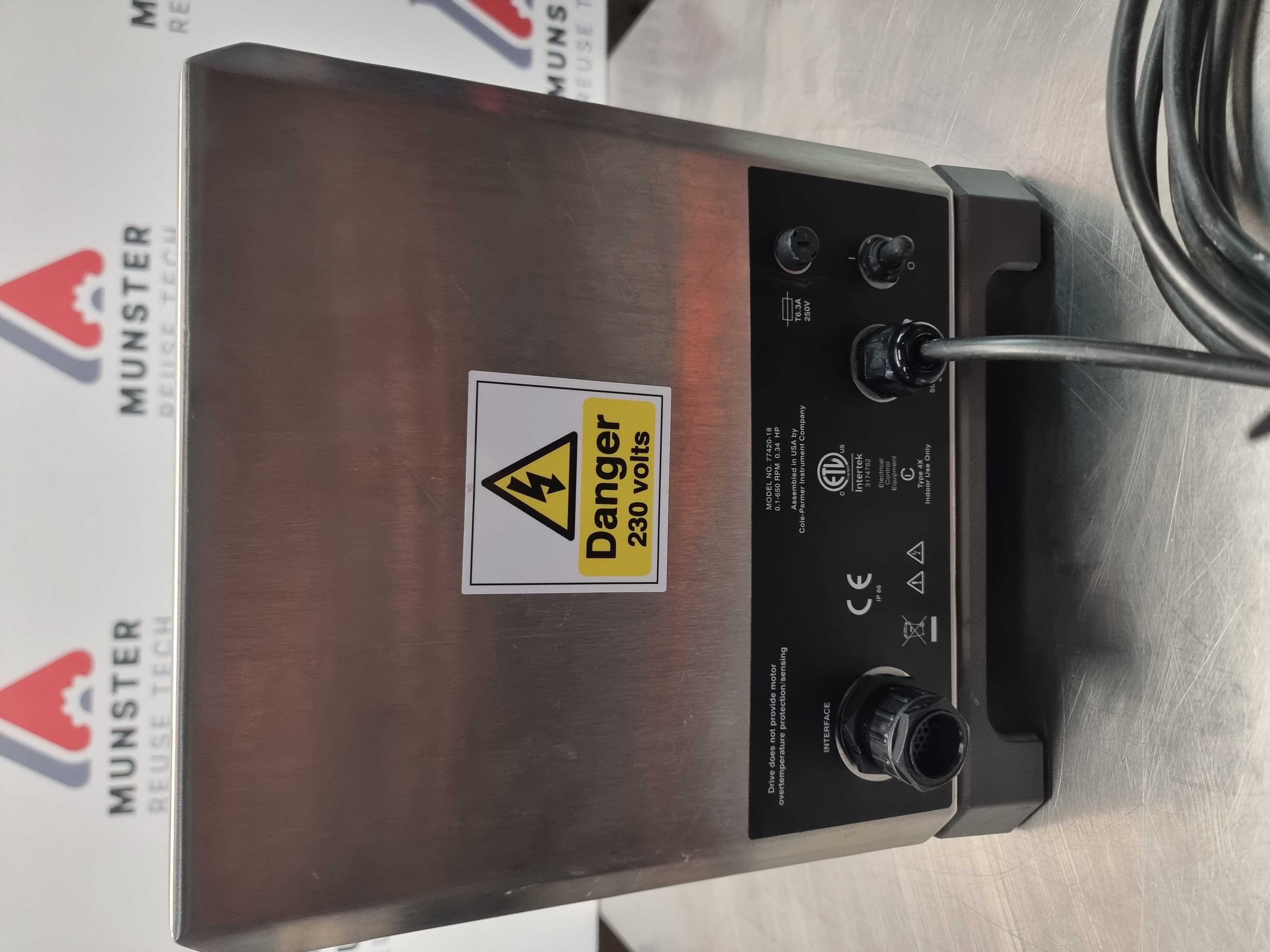 Used Cole-Parmer Masterflex I/P 77420-18 Perisaltic Pump c/w Easy Load 77602-30 Pump Head