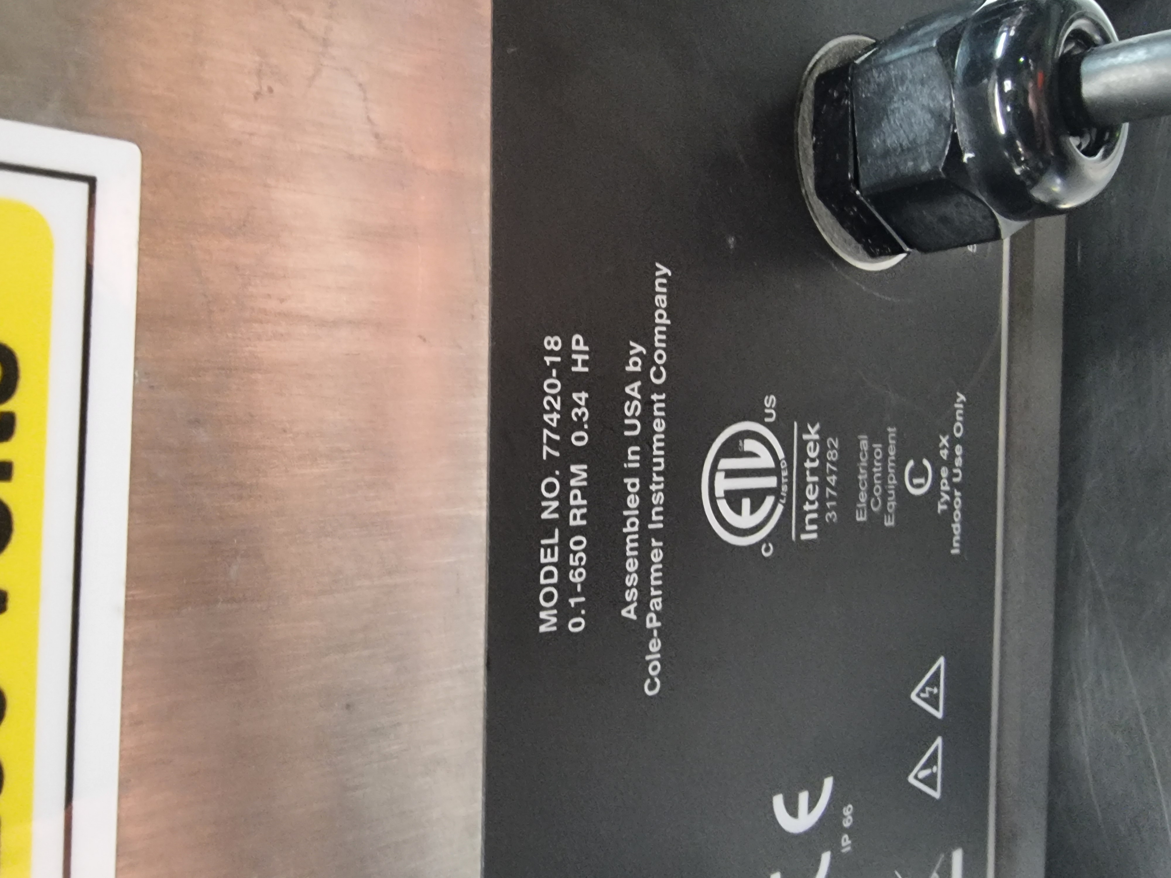 Used Cole-Parmer Masterflex I/P 77420-18 Perisaltic Pump c/w Easy Load 77602-30 Pump Head