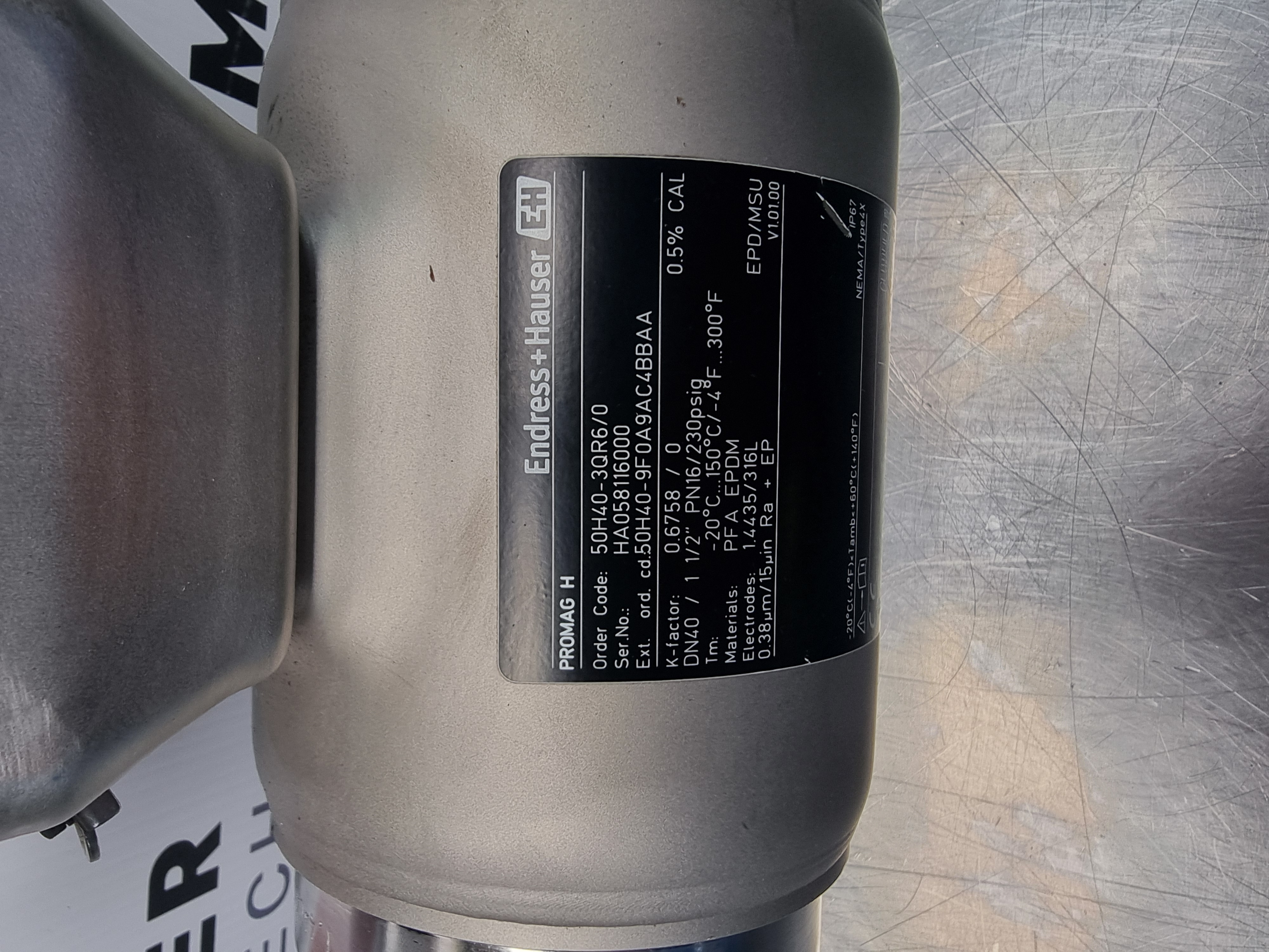 Used Endress Hauser Promag H Flow Sensor & Transmitter | 50H40-3QR6/0