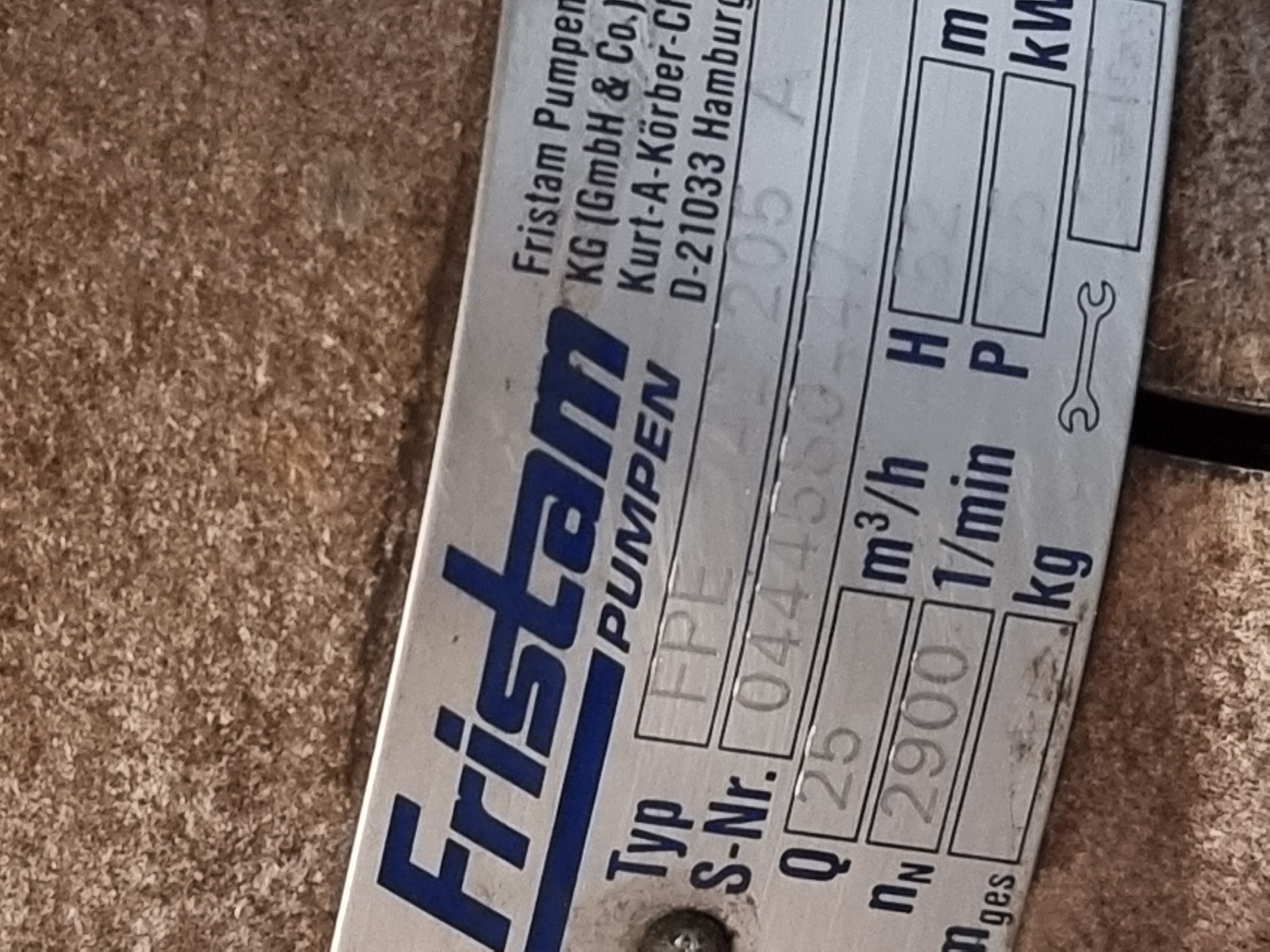 Used Fristam FP Series Hygienic Centrifugal Pump | Type: FPE 742/205 A