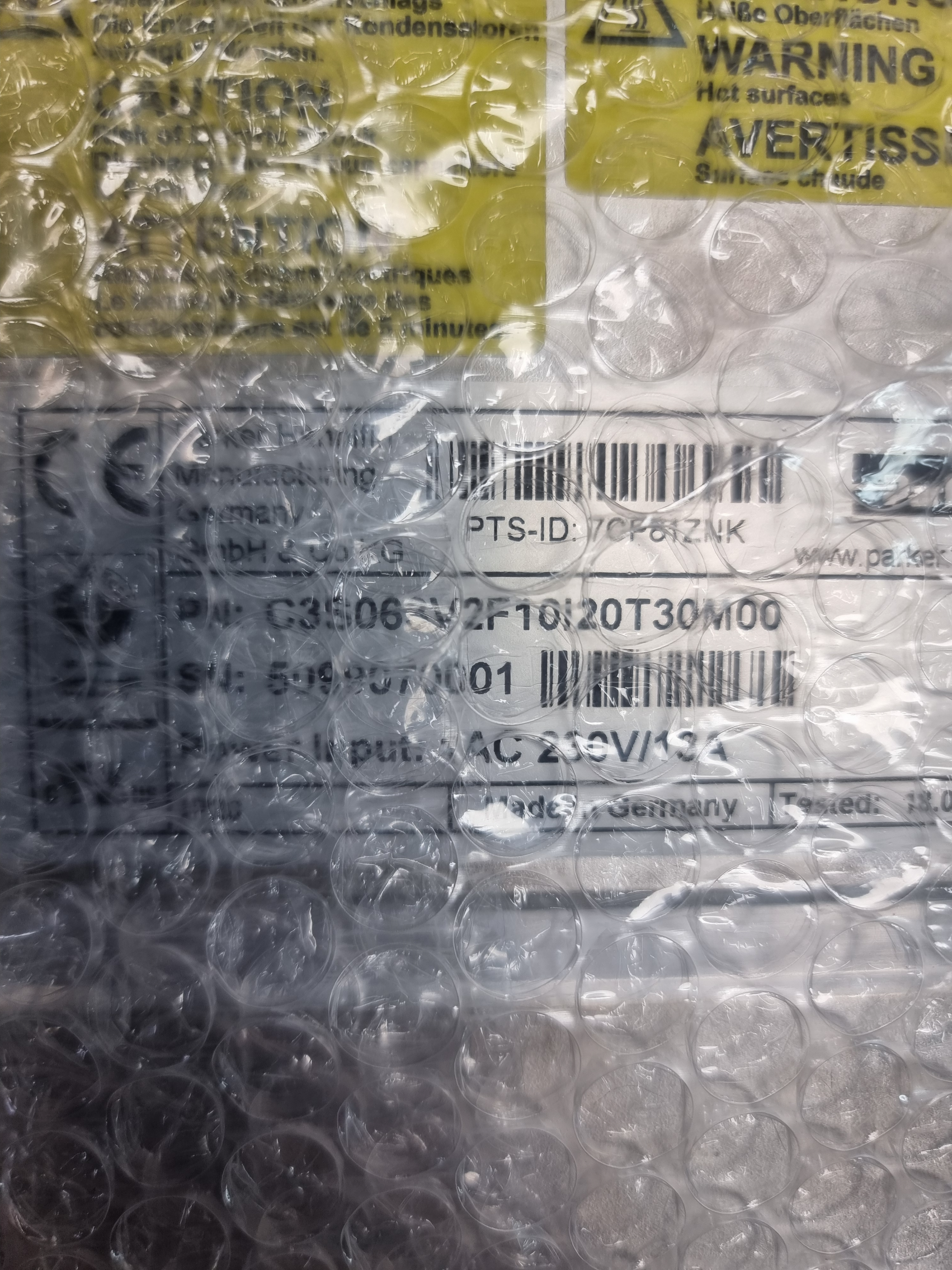 Used Parker Compax3S Series Single-Axis Servo Drive | P/N: C3S063V2F10I20T30M00