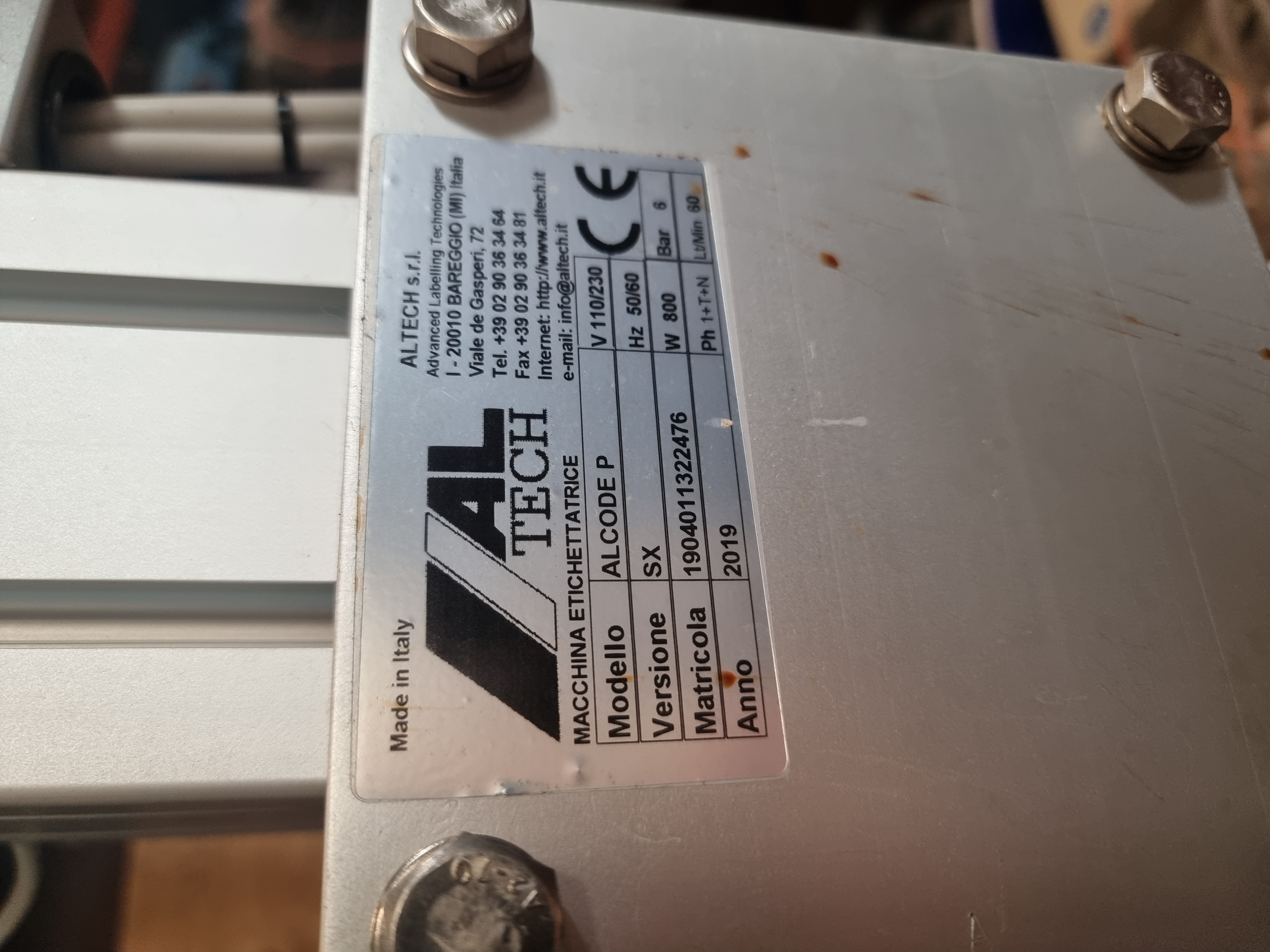 Used Altech Alcode P Pallet Labeller