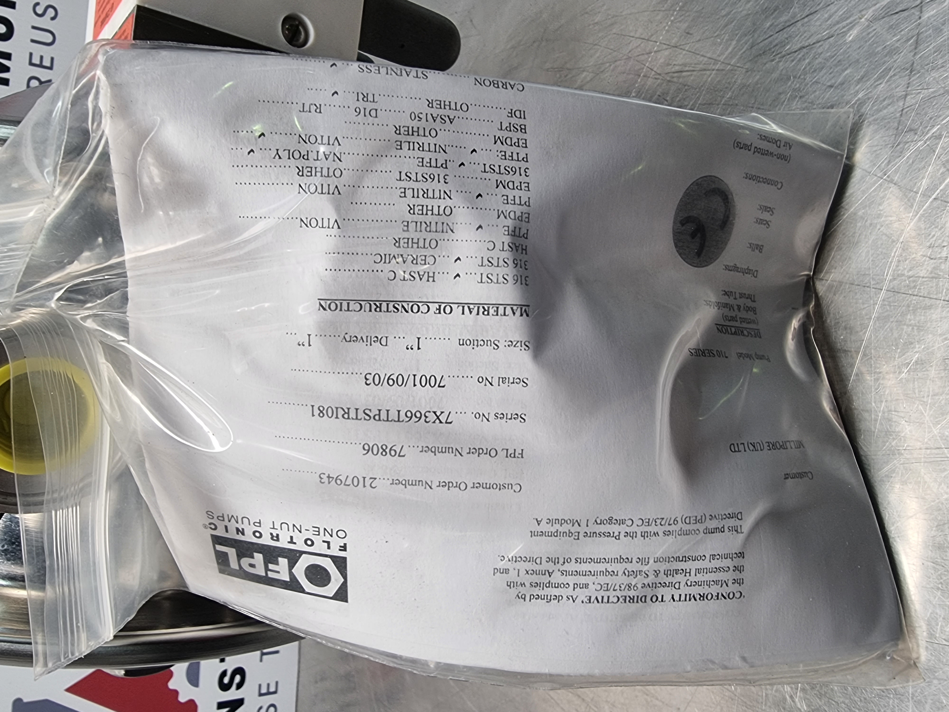 Used Flotronic 1 Nut Diaphragm Pump | 7X366TTPSTRI081