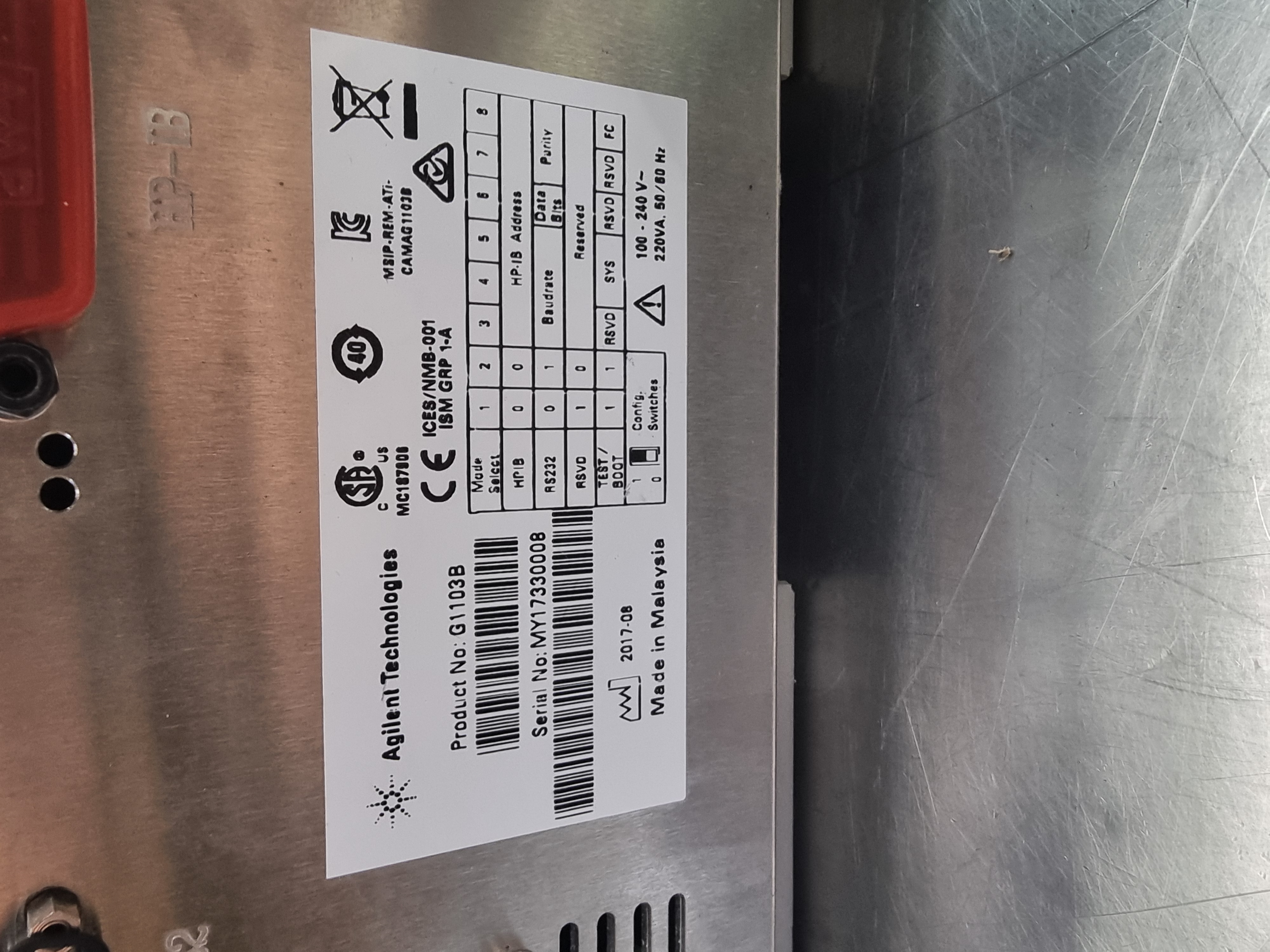 Used Agilent Technologies Cary 8454 Uv-Vis Spectrophotometer | P/N: G1103B