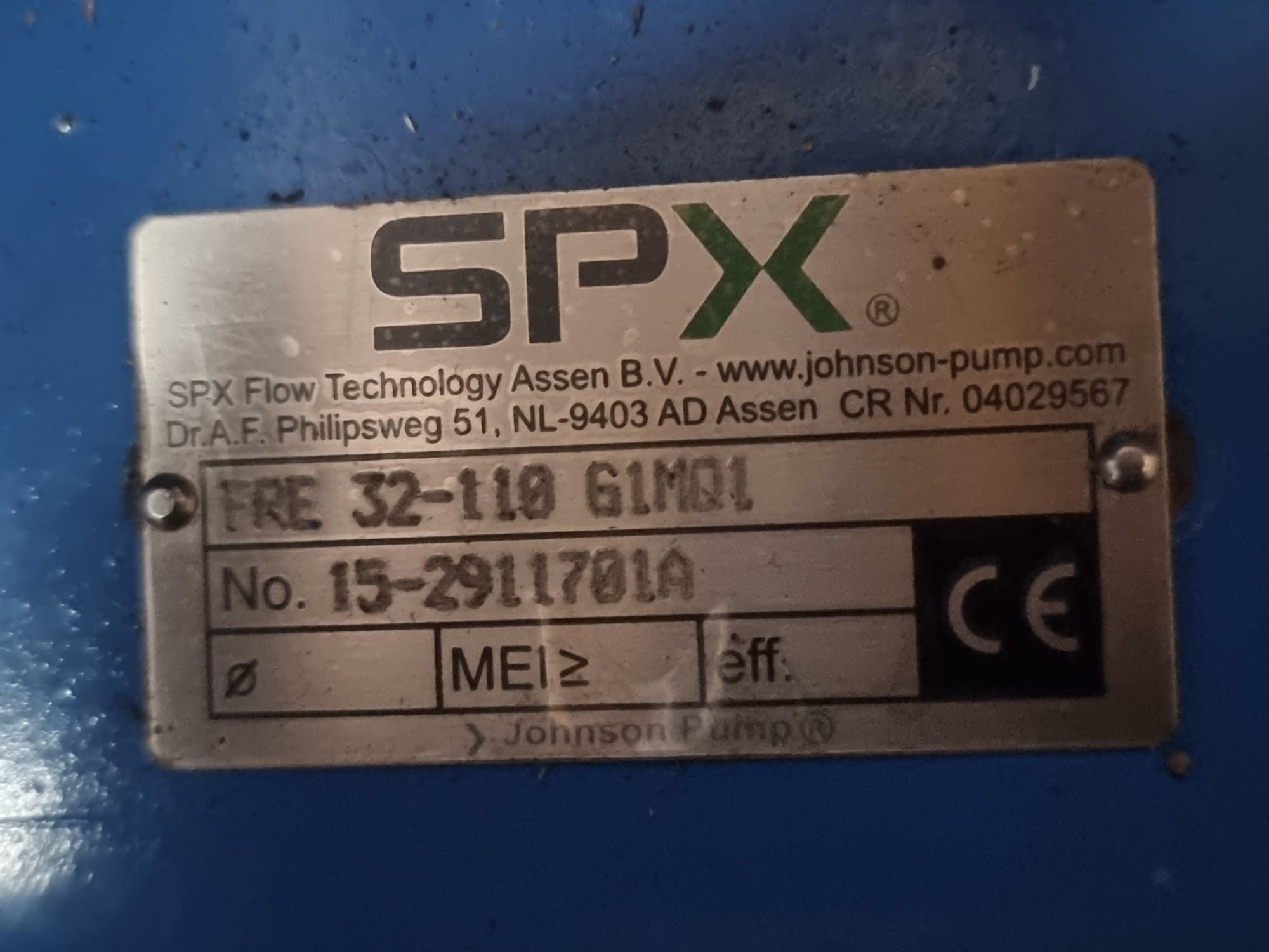 SPX Flow Rotor FRE 32-110 G1MQ1 Centrifugal Pump