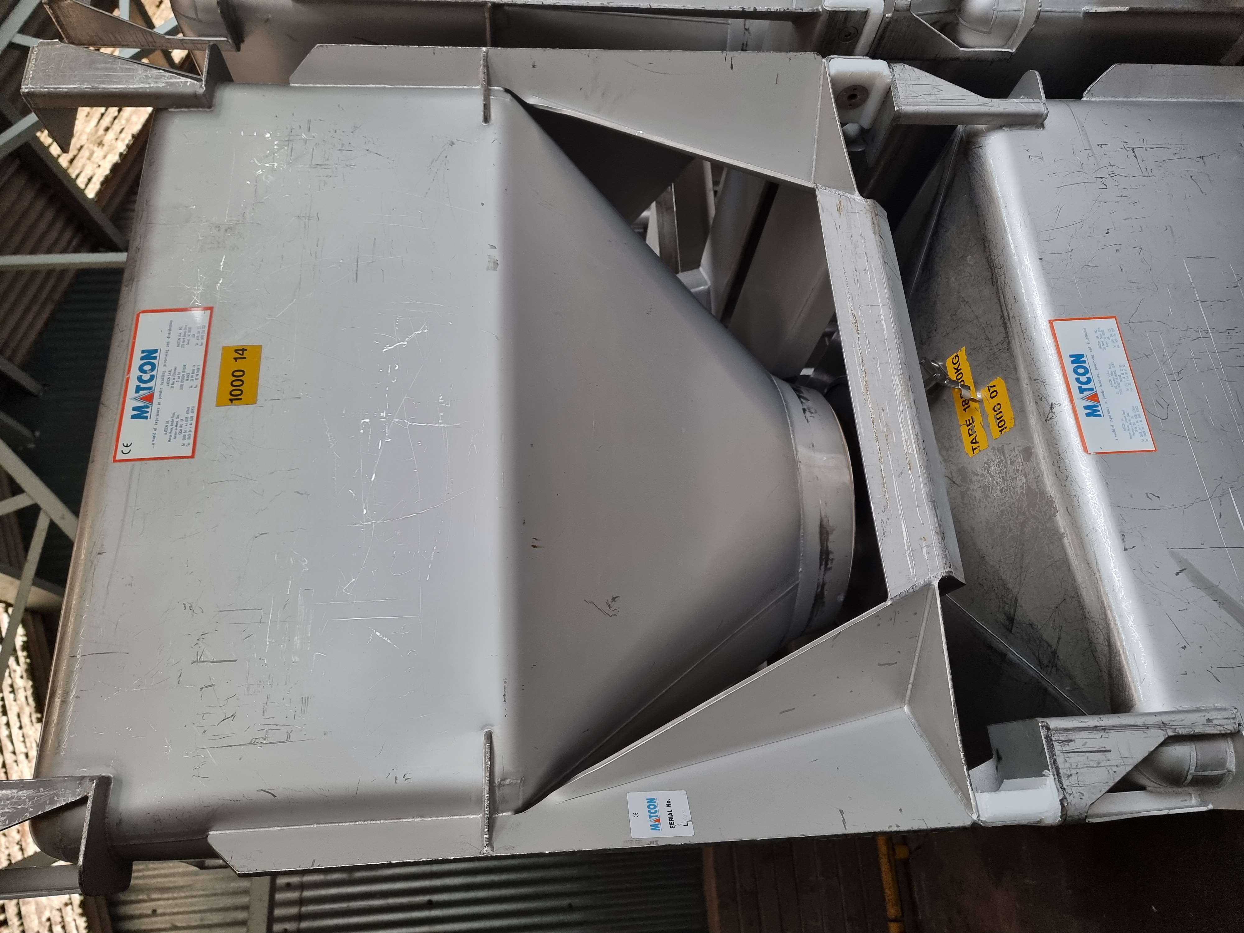 Used 1,000 ltr Stainless Steel Matcon IBC's c/w Internal Discharge Cone | 10 Plus Units Available