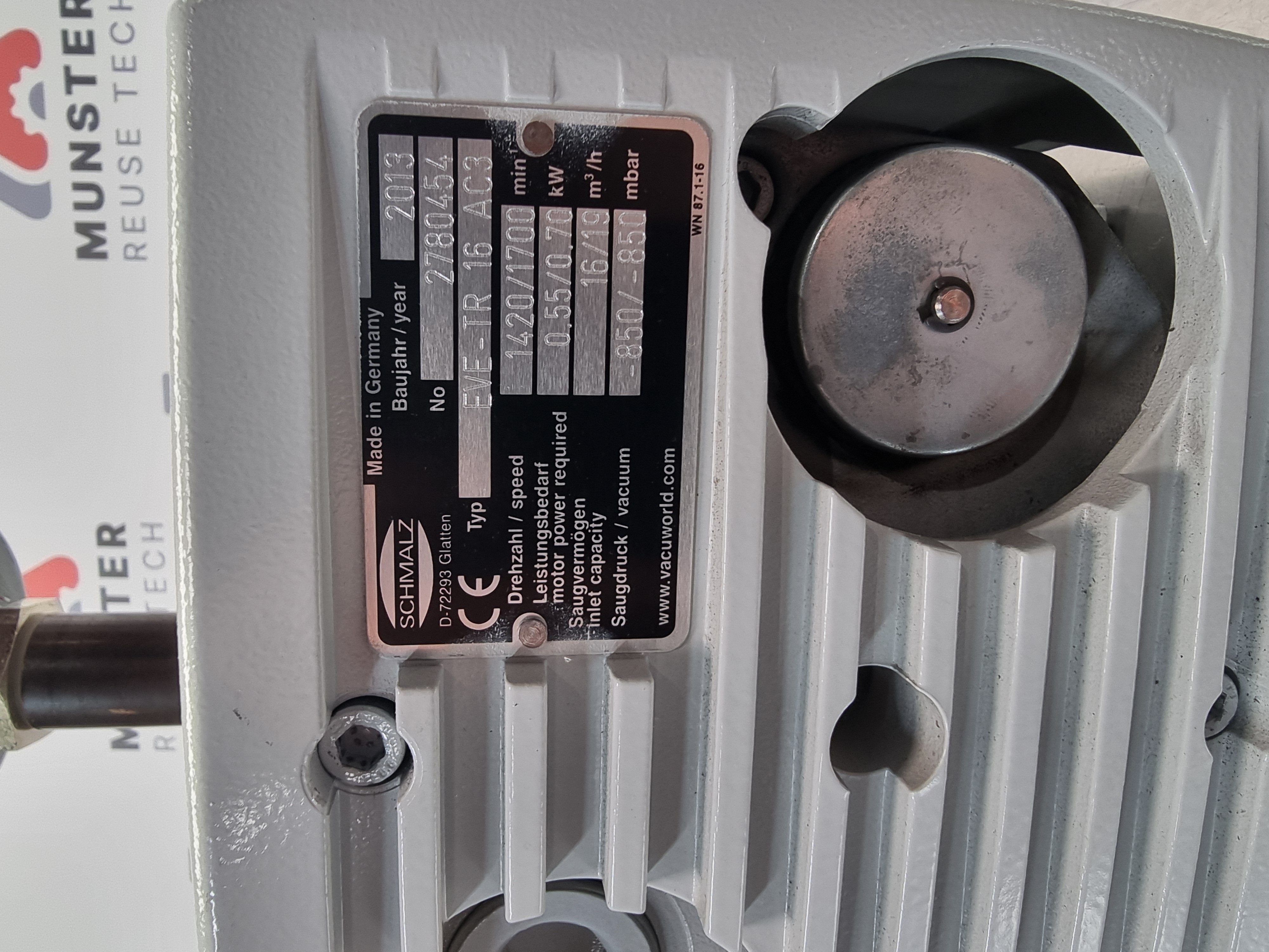 Used Schmalz EVE-TR 16 AC3 F Vacuum Pump