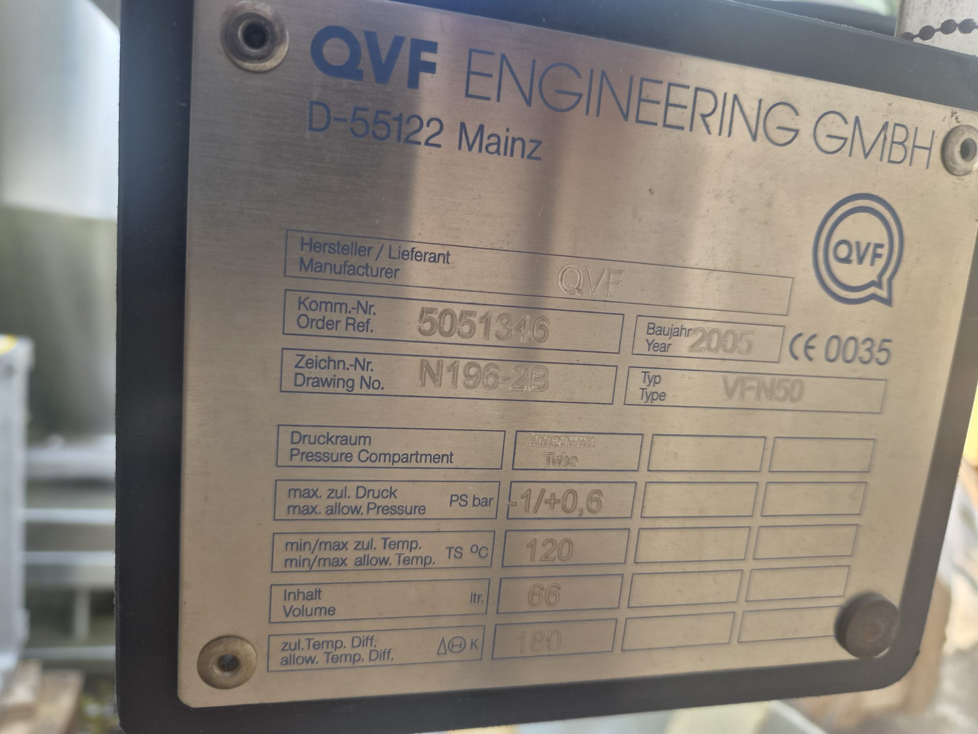 Used QVF Glass Industrial glass Reactor model