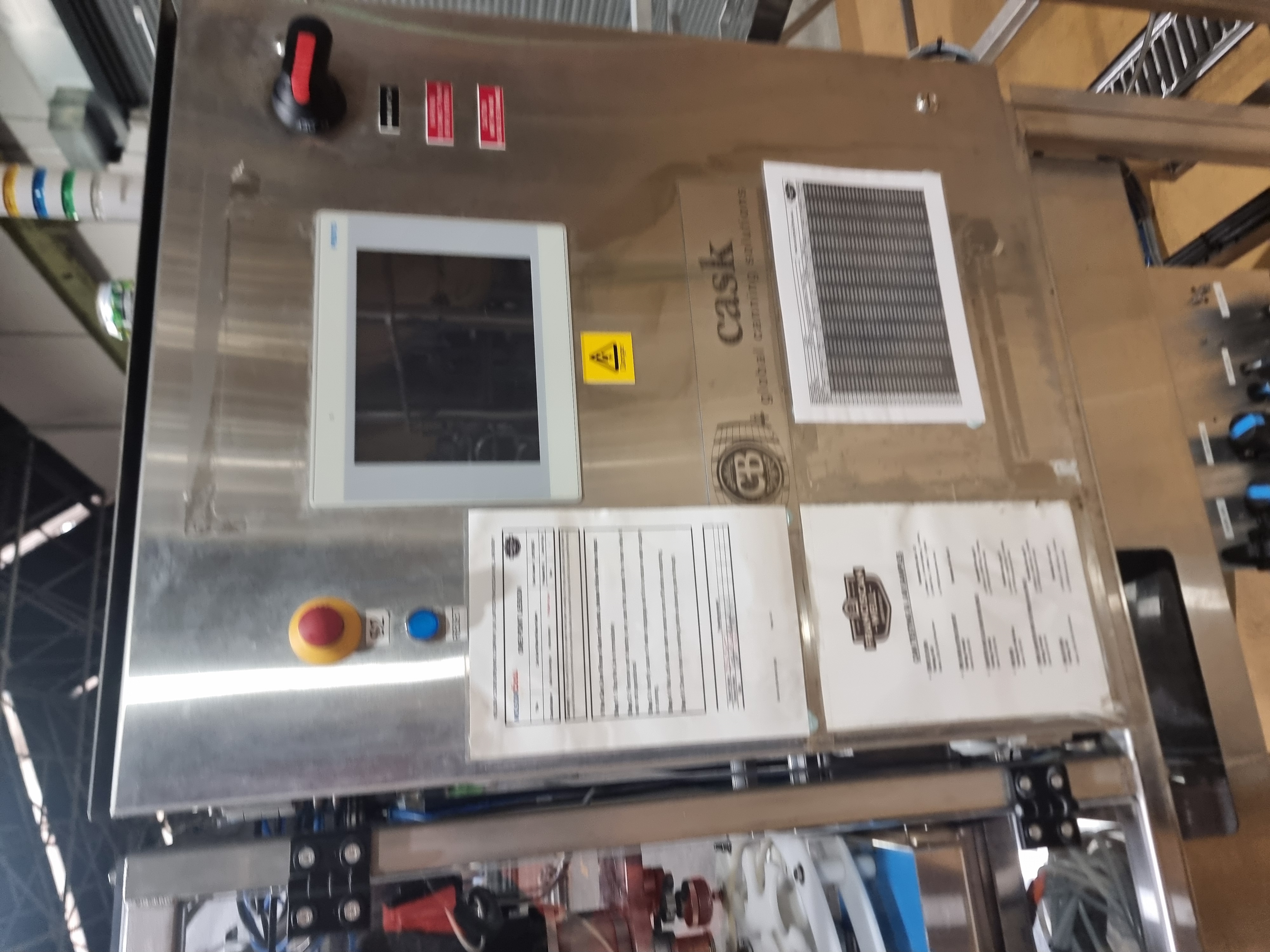 Used Cask Brewing System 6 Head Can Filler, C02 and Seamer