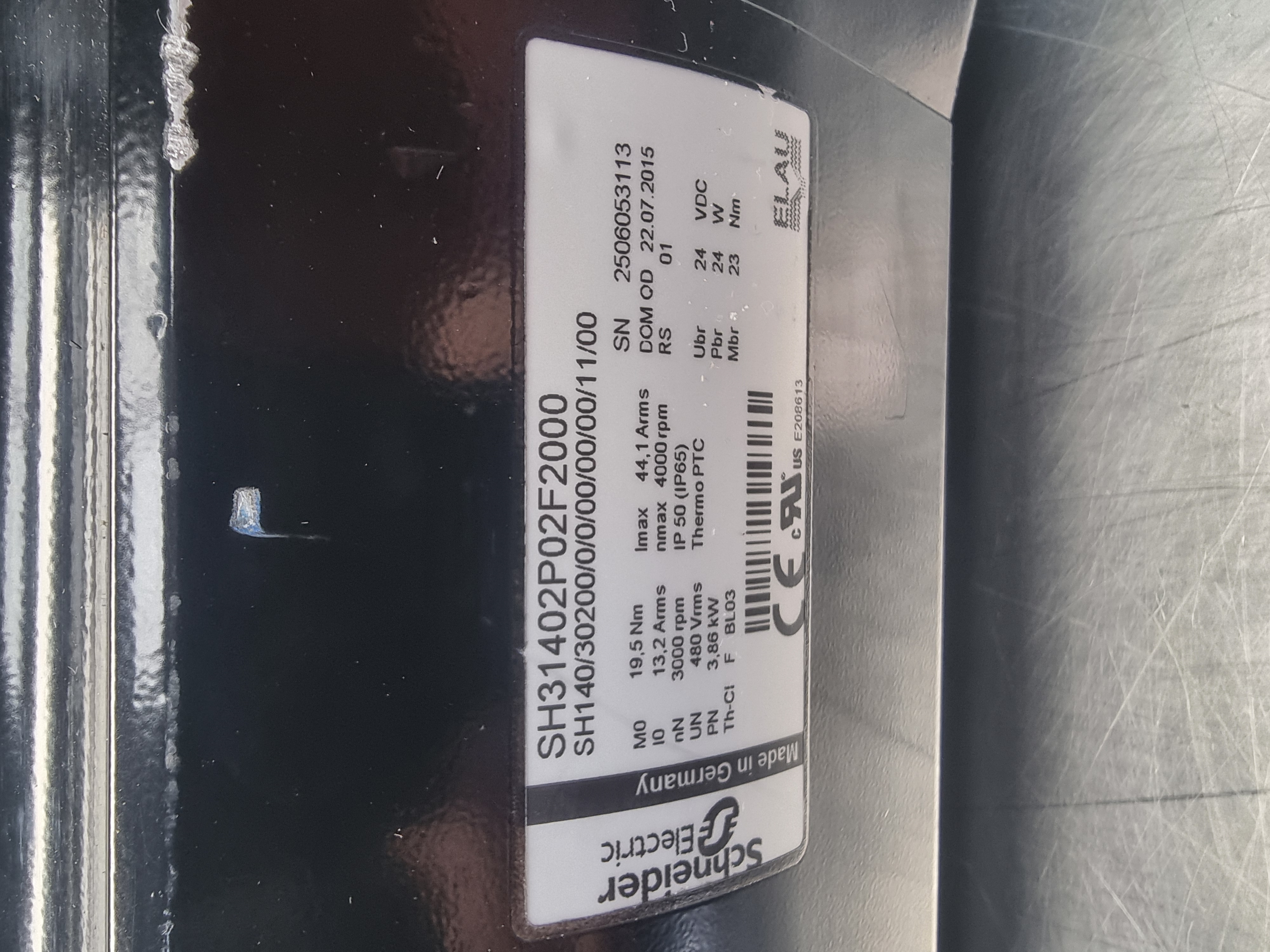 Used Schneider Elau Servo Motor SH31402P02F2000 | SH140/30200/0/0/00/00/00/11/00