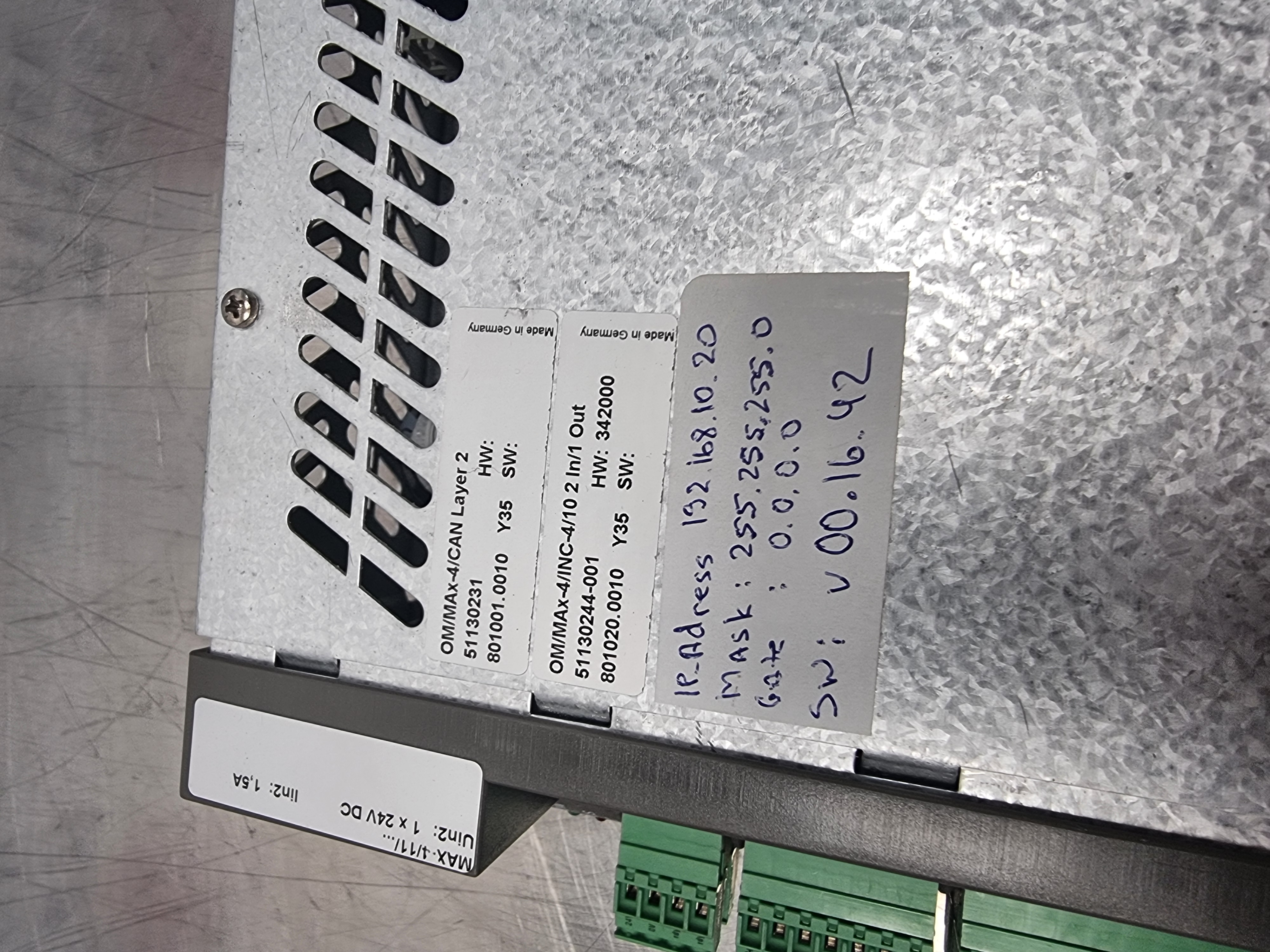 Used Elau MAX-4/11/03/016/99/1/1/00 Servo Controller | 13130255-008 | c/w OM/MAx-4 Interface Cards