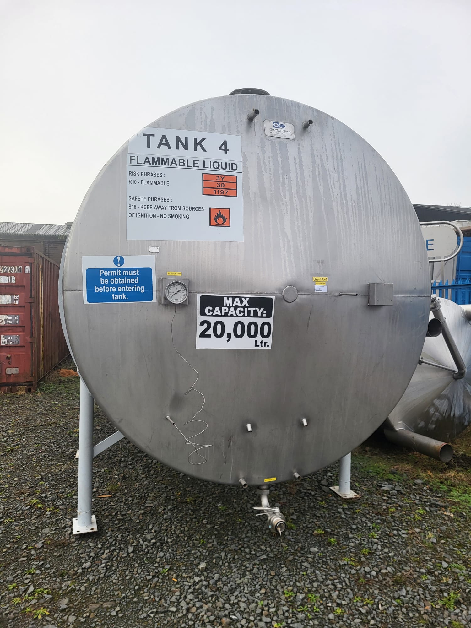 Used 20,000 Ltr Stainless Steel Tank | 4 no. | 2 insulated / 2 not insulated