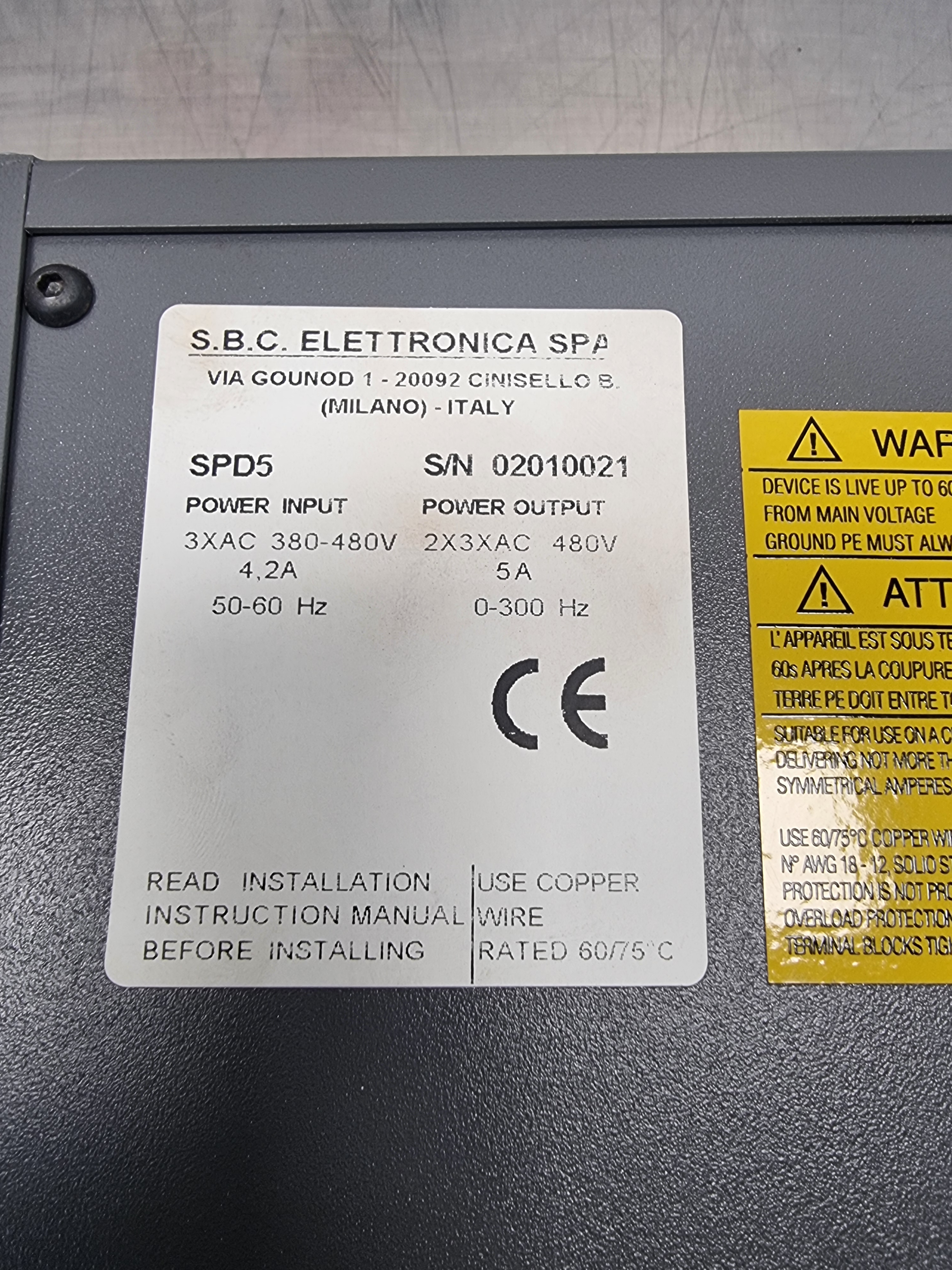 Used Parker Hannifin SPD5 Servo Drive | Power Output: 2X3XAC 480V 5A