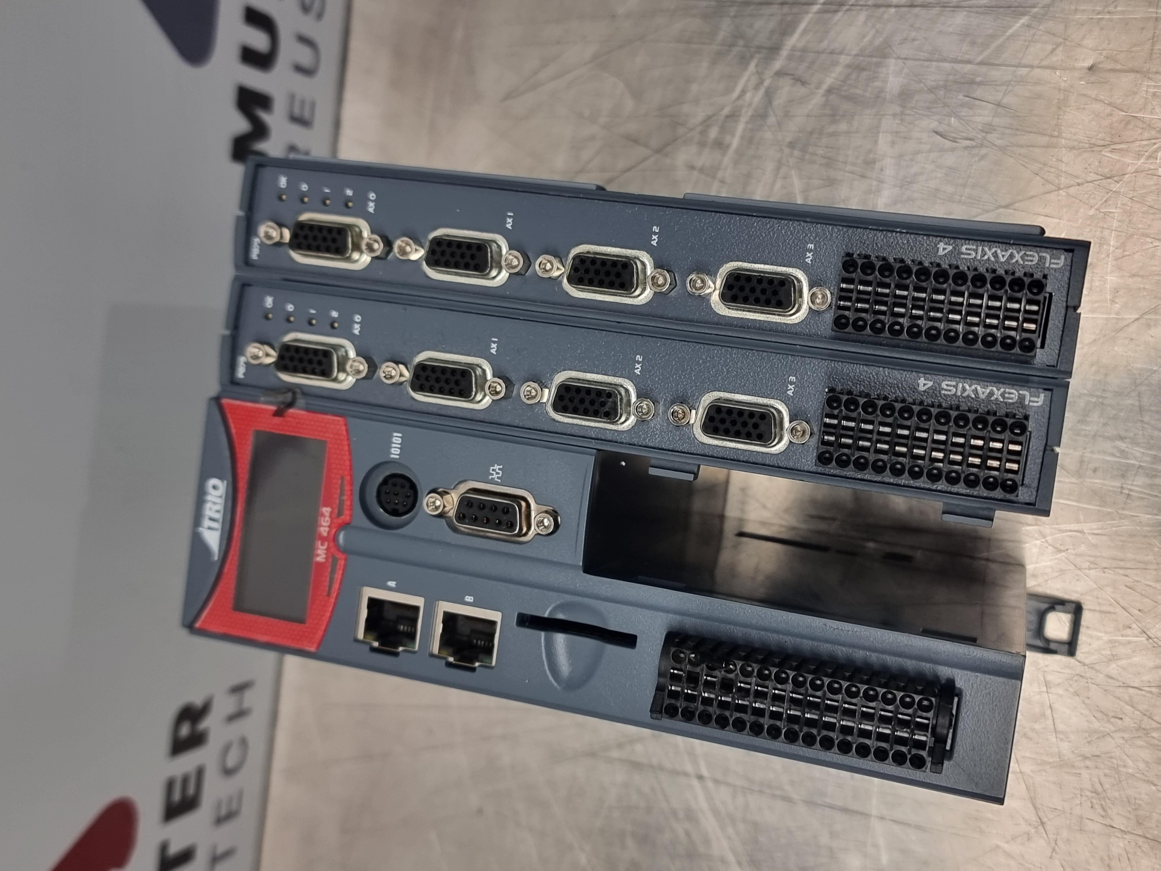 Used Trio Motion Technology MC464 Motion Controller c/w 2 no. P879 Expansion Modules